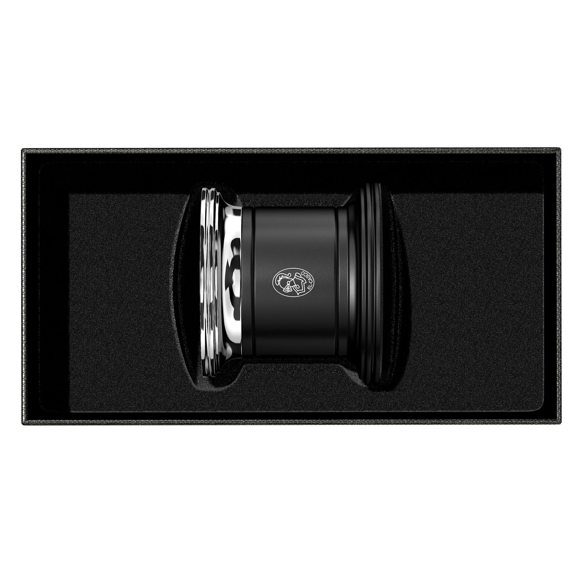 El Casco Chrome And Black Magnetic Paper Clip Pot
