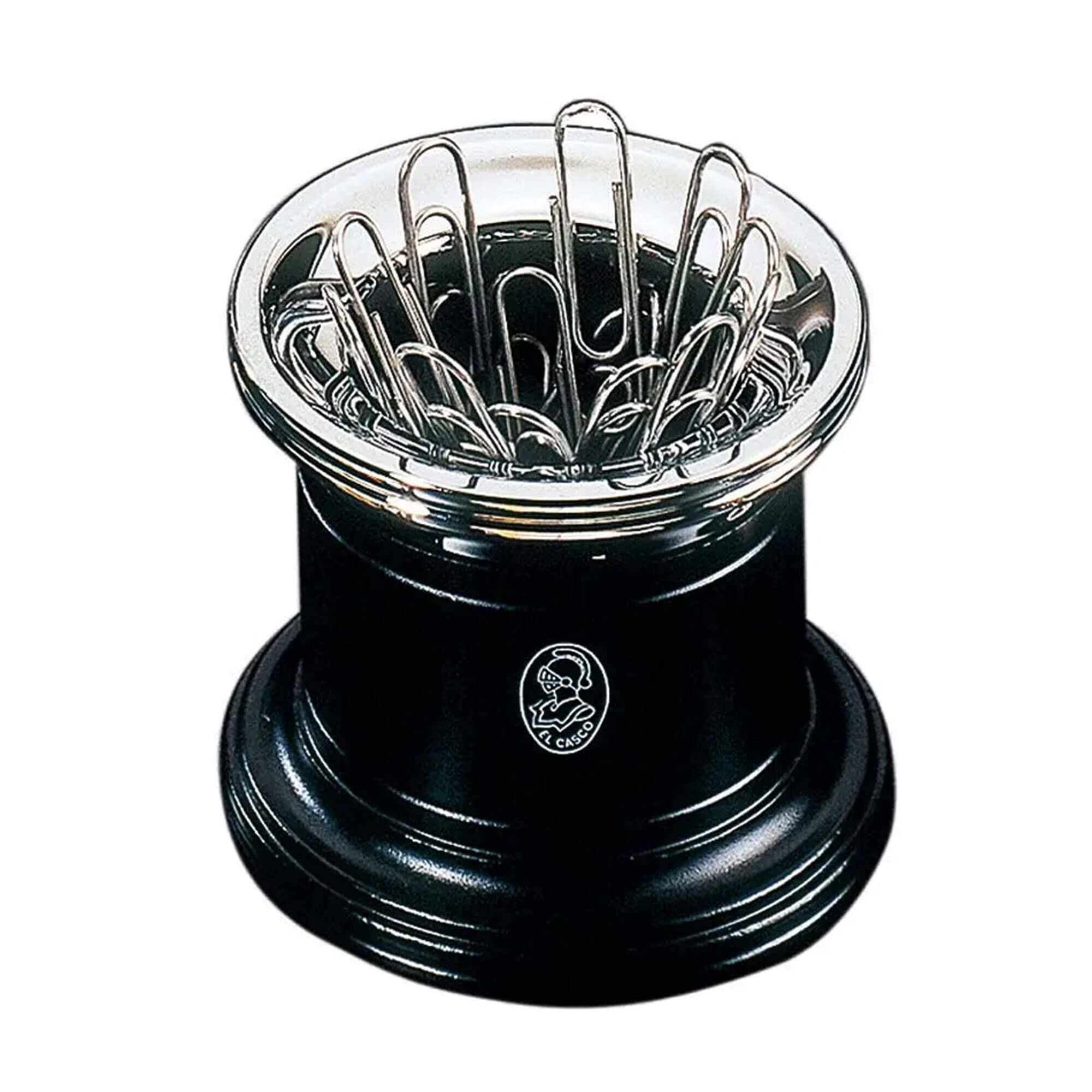 El Casco Chrome And Black Magnetic Paper Clip Pot