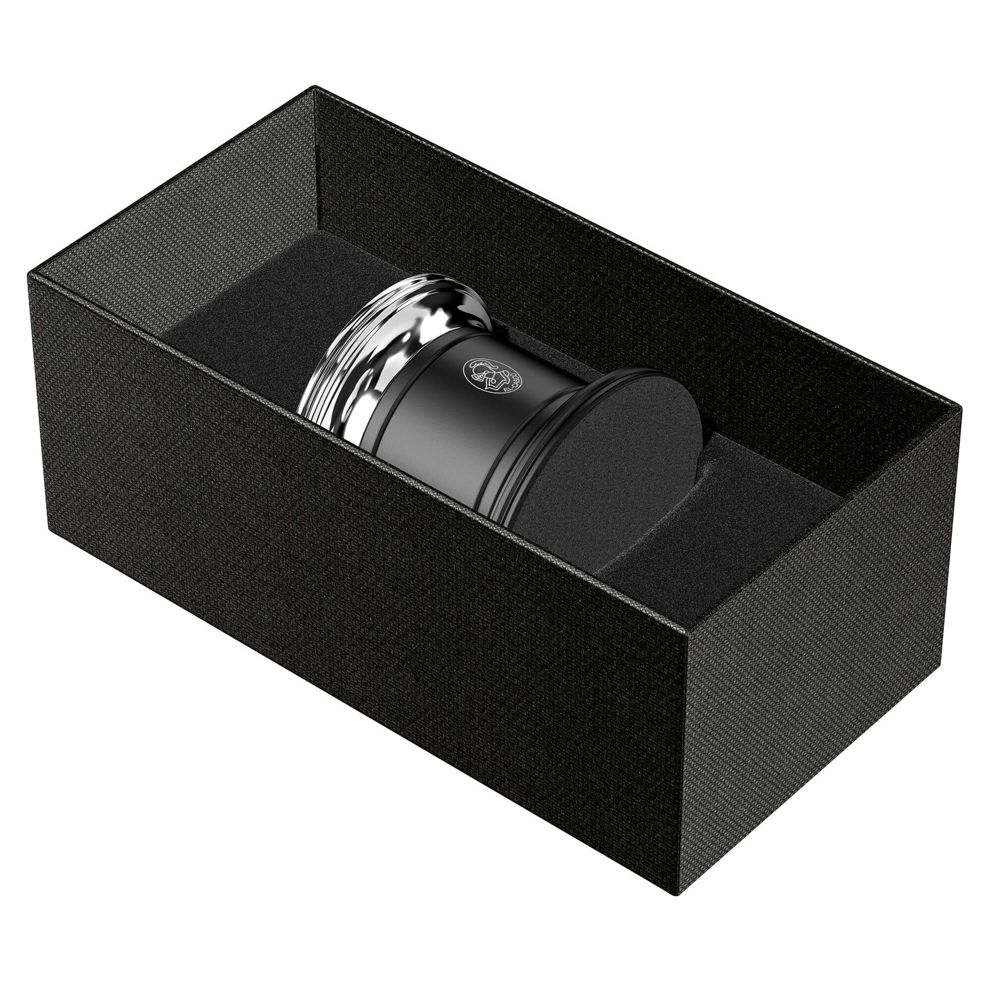 El Casco Chrome And Black Magnetic Paper Clip Pot