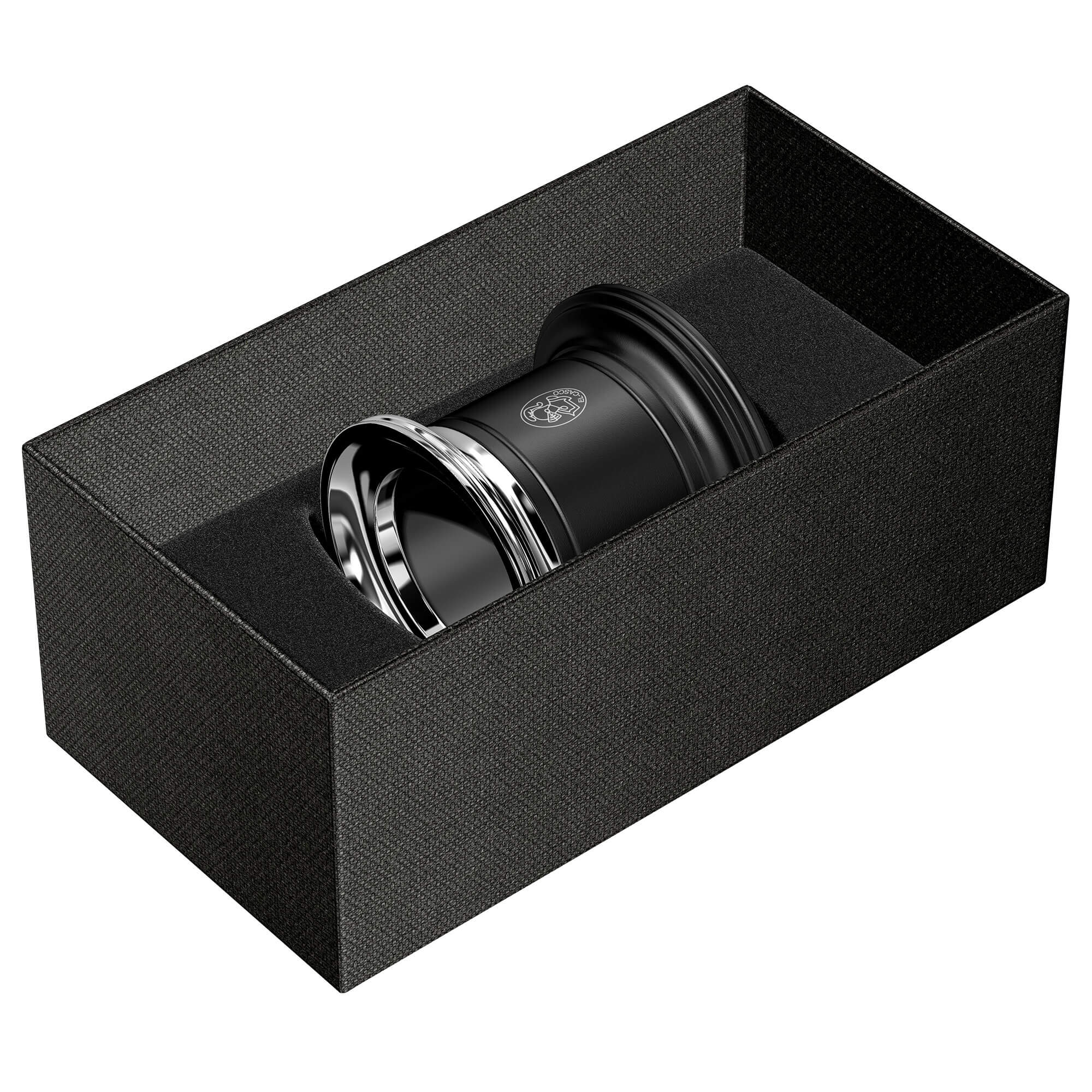 El Casco Chrome And Black Magnetic Paper Clip Pot
