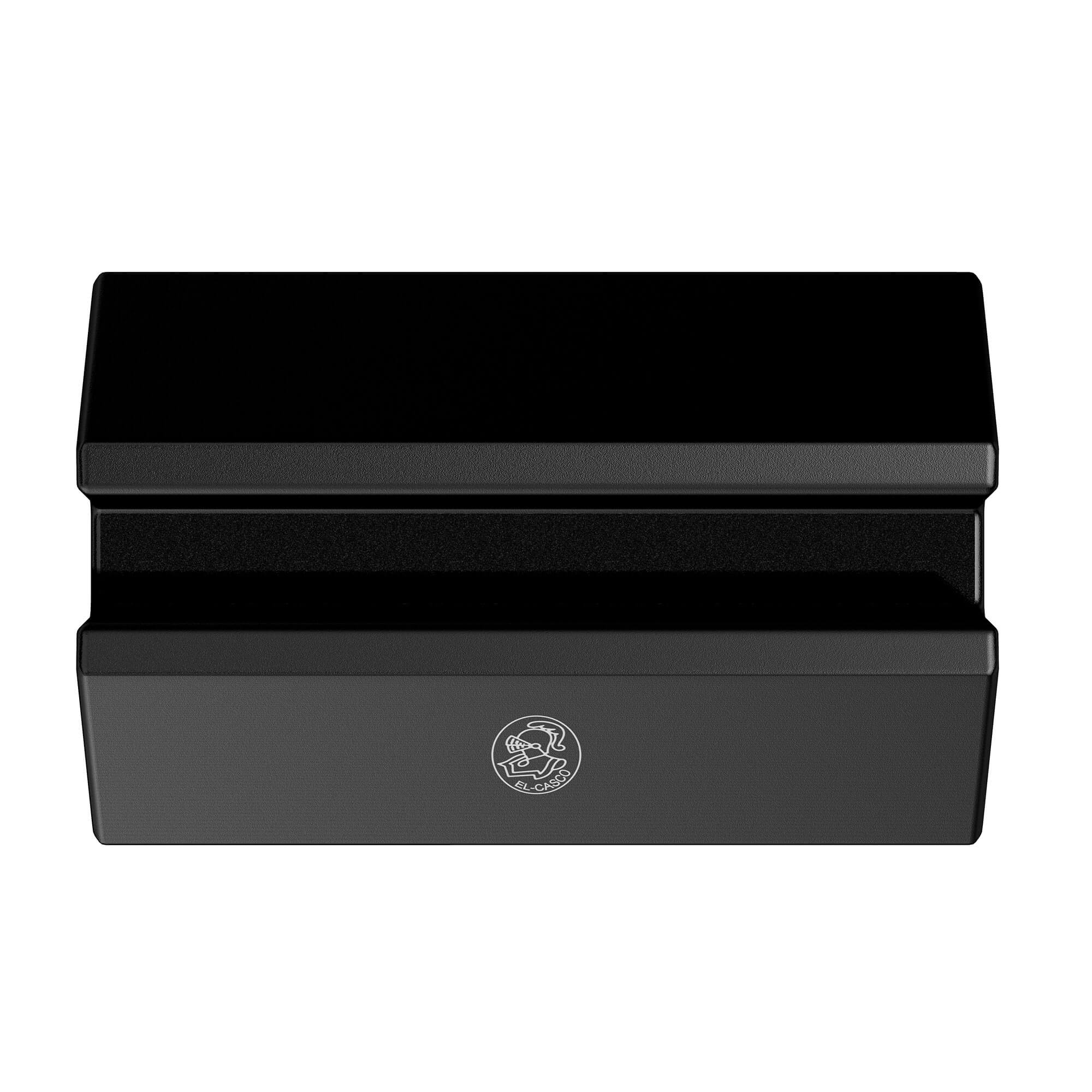 El Casco Black Business Card Holder With Chrome Logo
