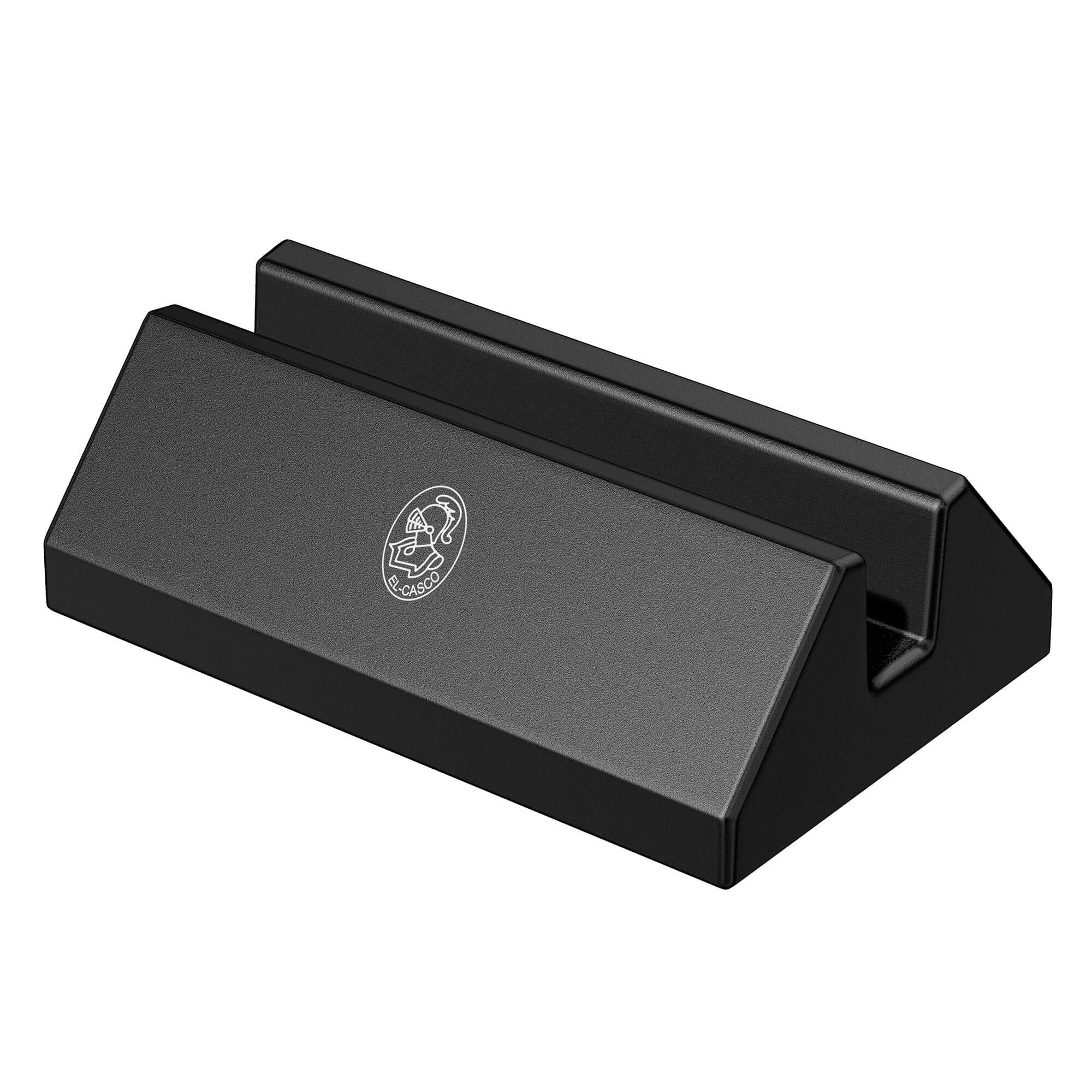 El Casco Black Business Card Holder With Chrome Logo