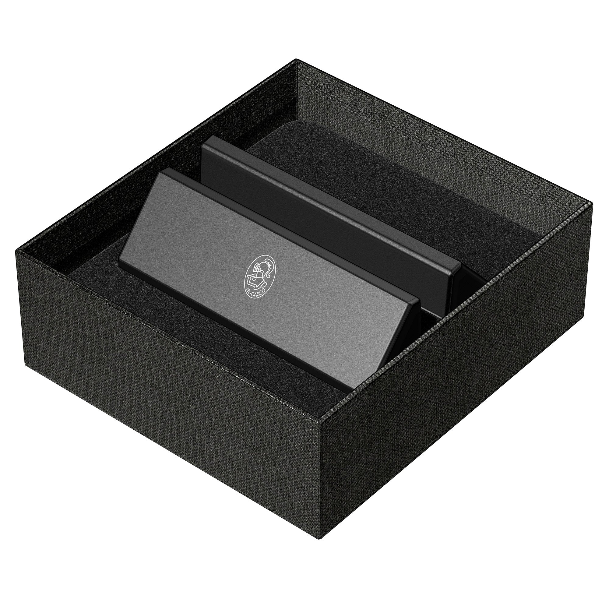 El Casco Black Business Card Holder With Chrome Logo
