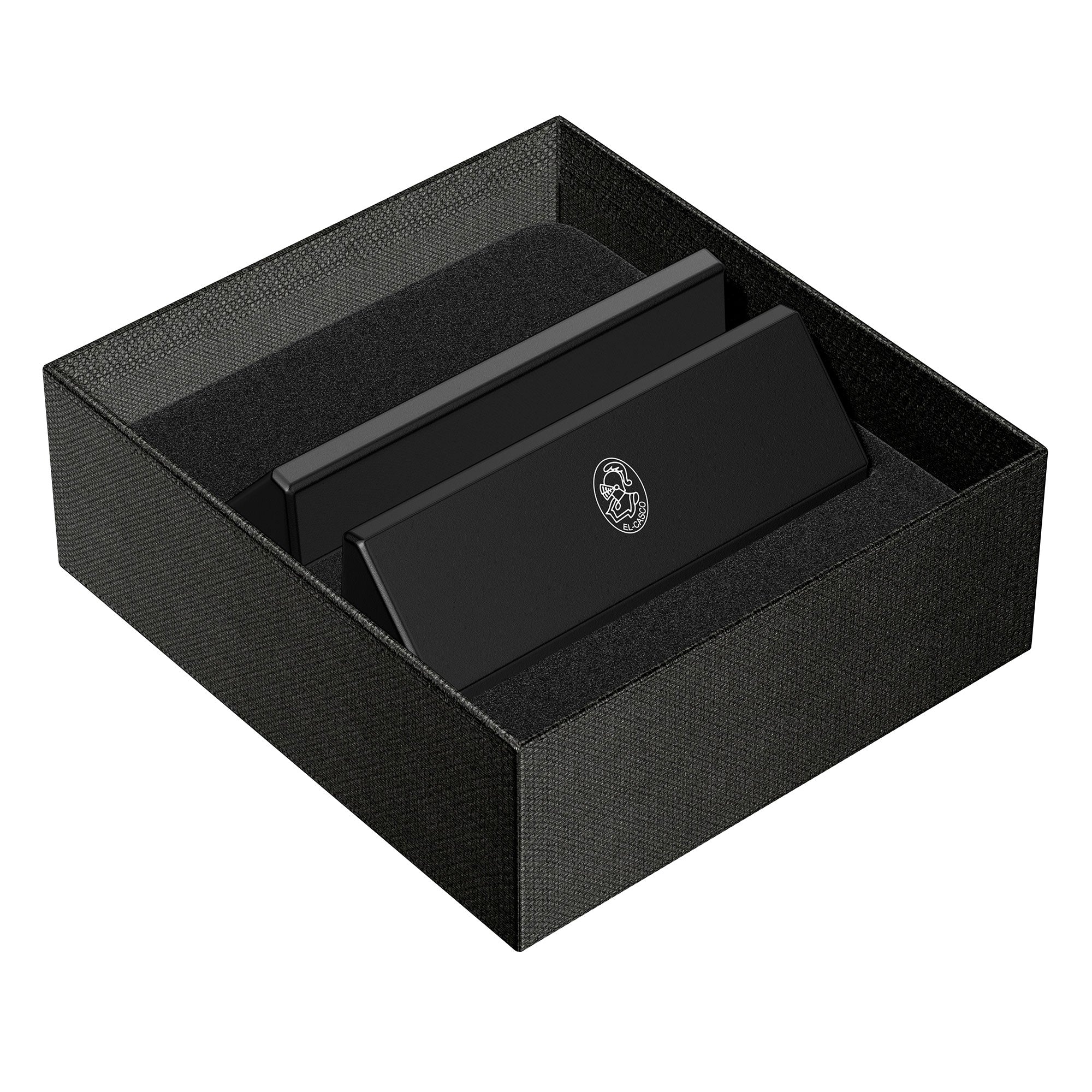 El Casco Black Business Card Holder With Chrome Logo