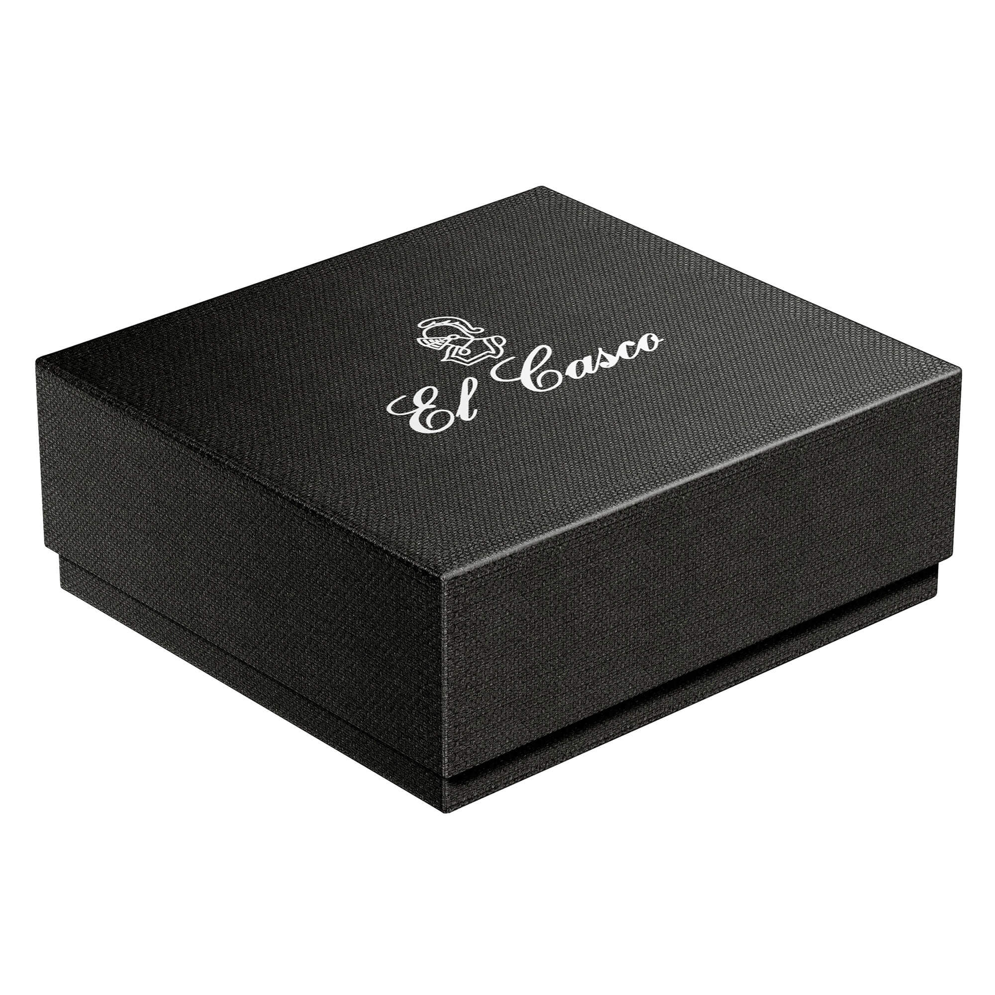 El Casco Black Business Card Holder With Chrome Logo