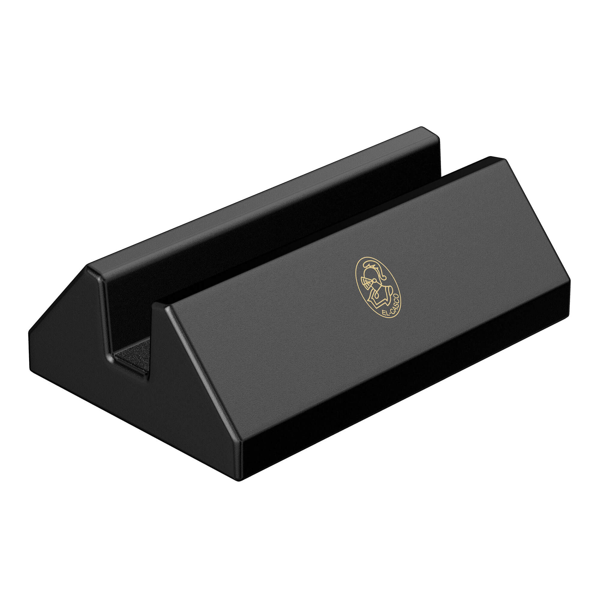 El Casco Black With 23 Kt Gold Logo Business Card Holder