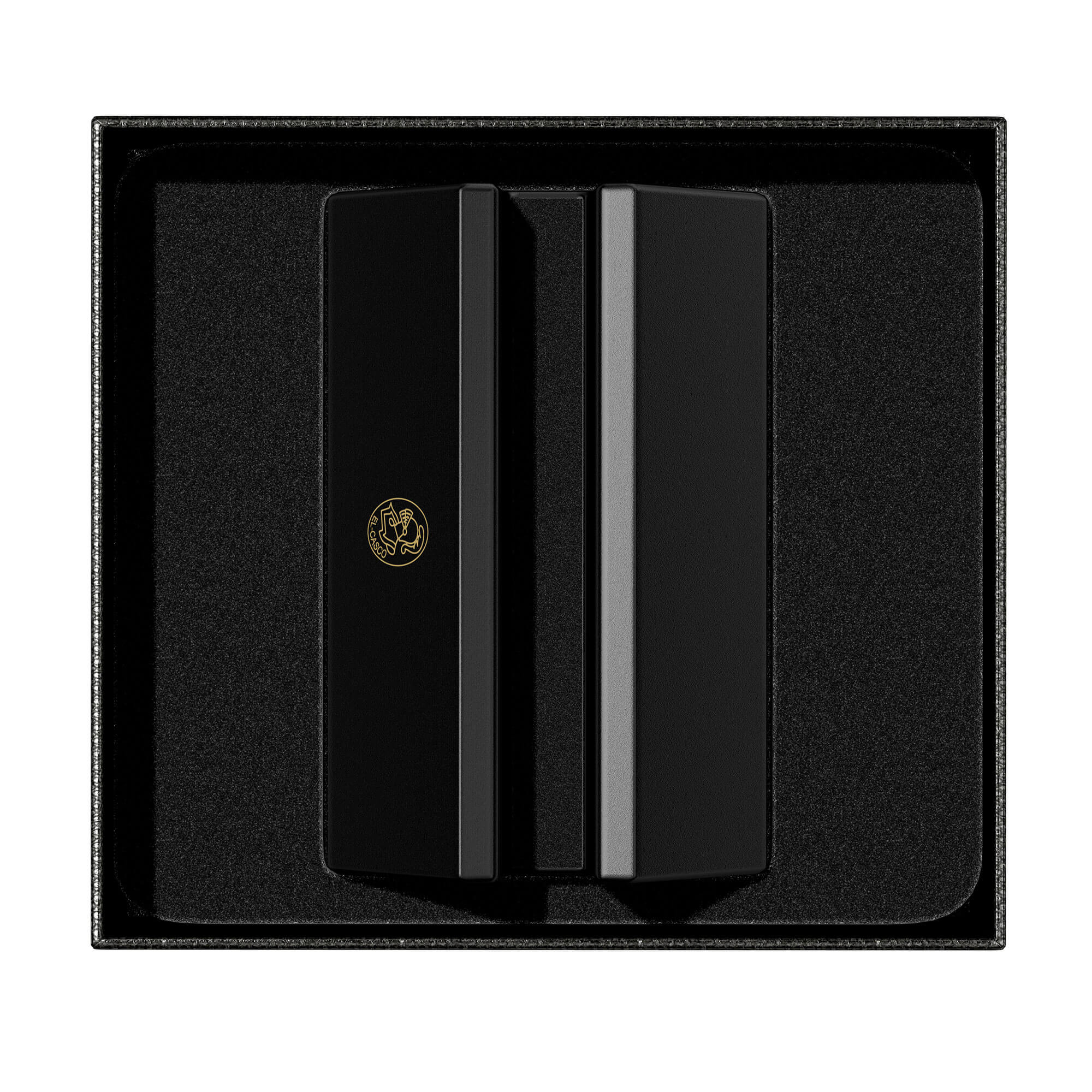 El Casco Black With 23 Kt Gold Logo Business Card Holder