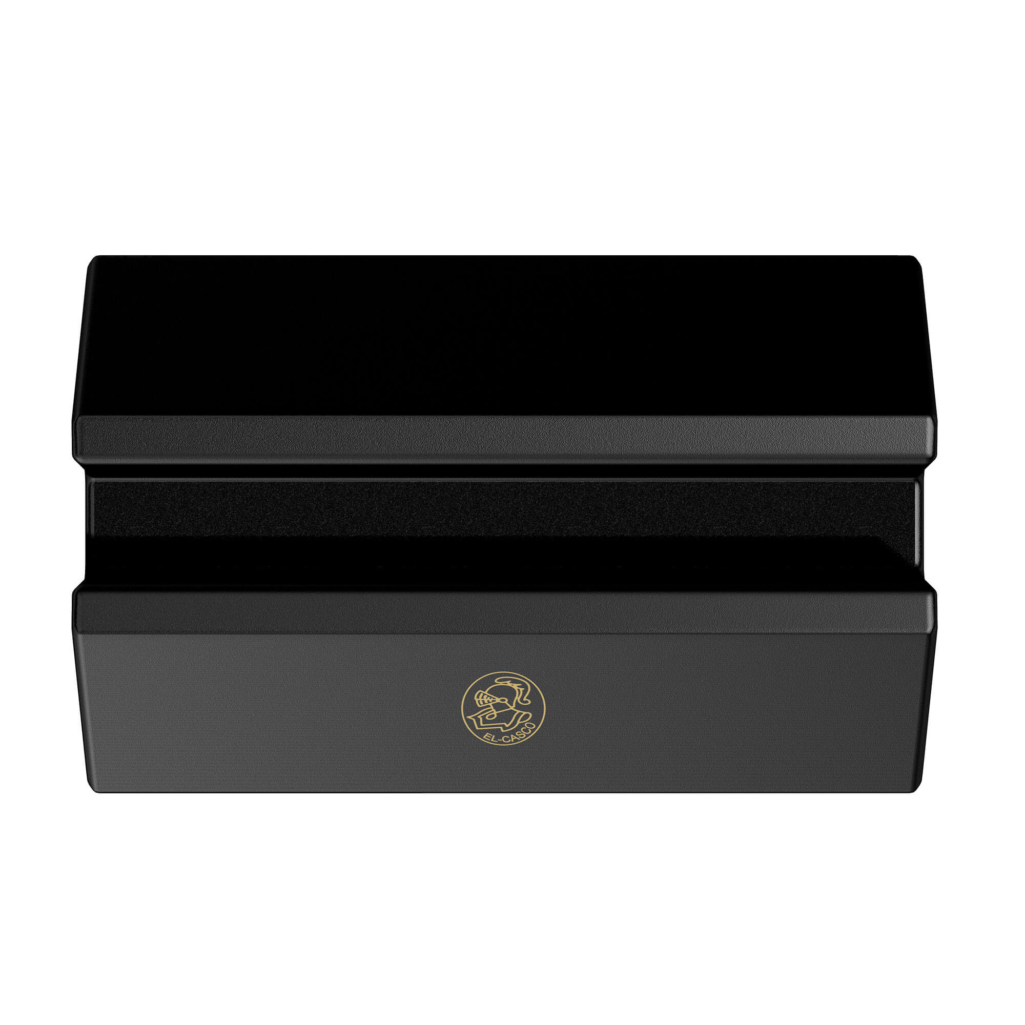 El Casco Black With 23 Kt Gold Logo Business Card Holder