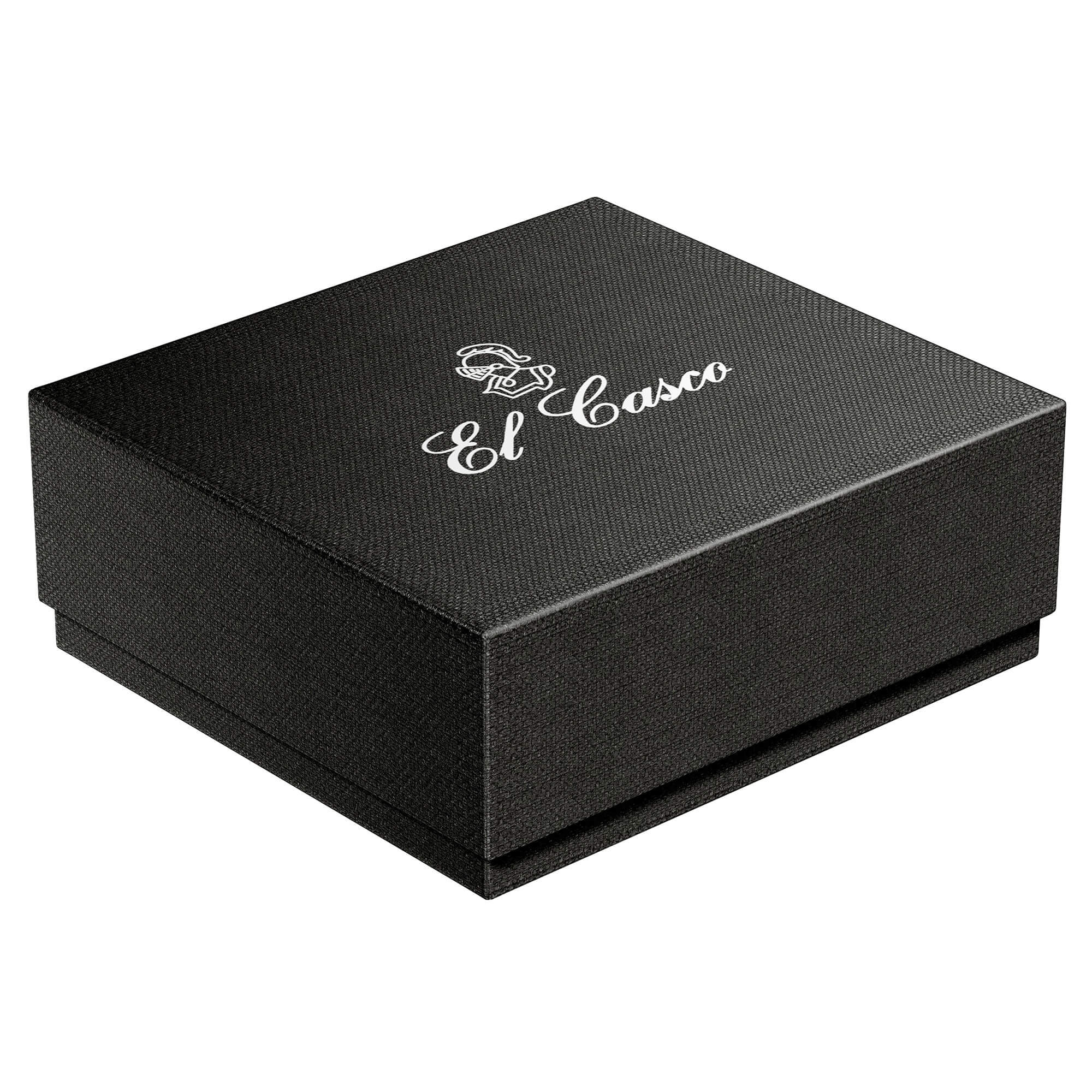 El Casco Black With 23 Kt Gold Logo Business Card Holder