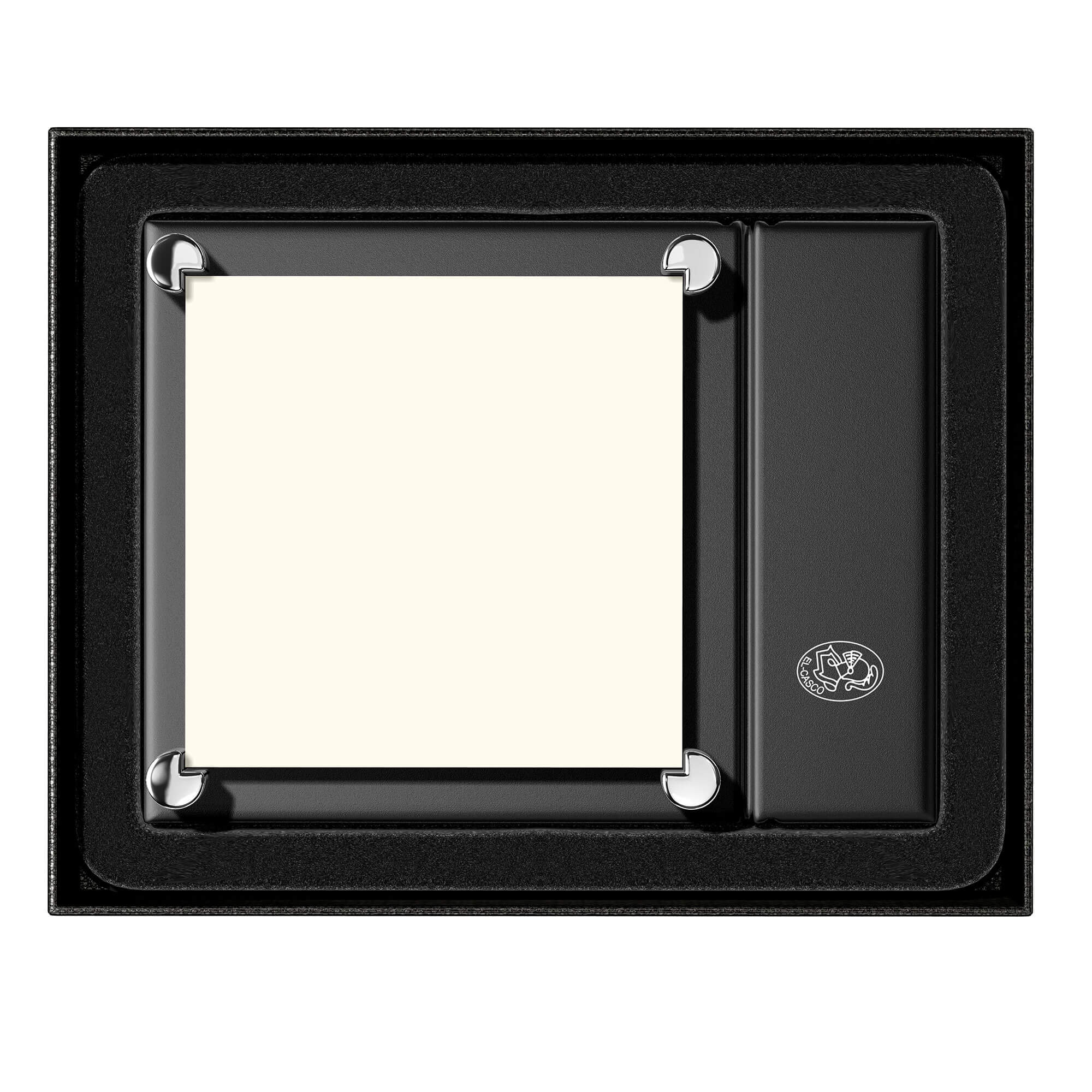 El Casco M671 Adhesive Note Holder (Chrome & orange)