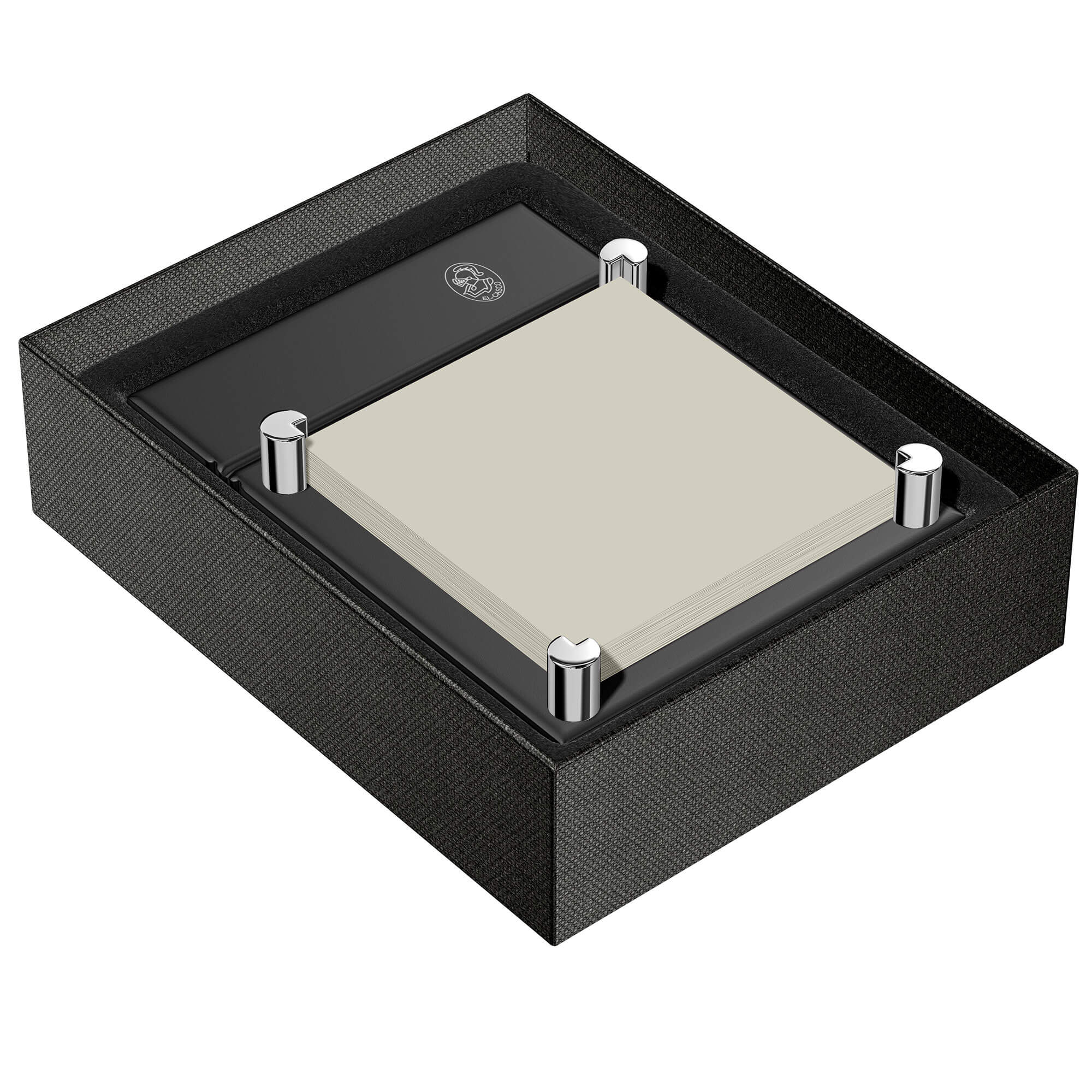 El Casco M671 Adhesive Note Holder (Chrome & orange)