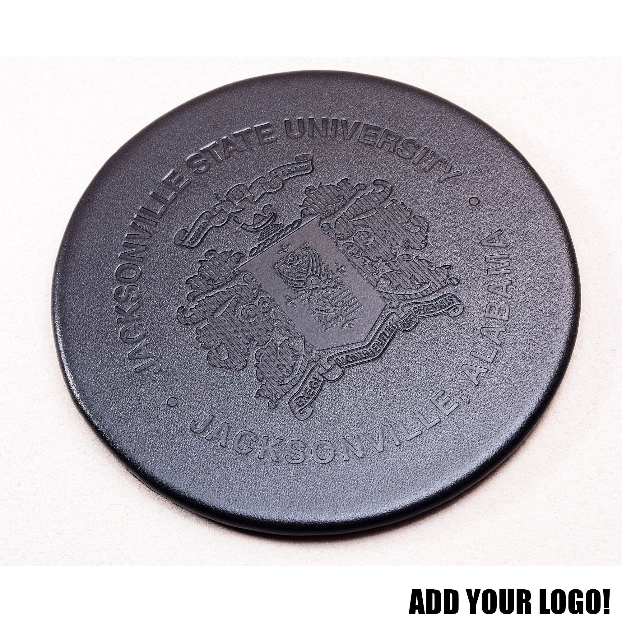 10 Seat Black Leatherette Conference Room Set w/ Round Coasters, 17 x 14 Size Pads