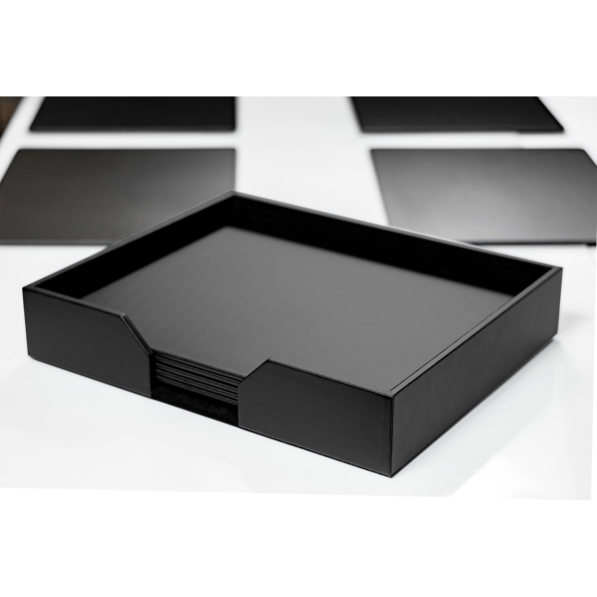 10 Seat Black Leather Conference Room Set, 17 x 14 Size Pads