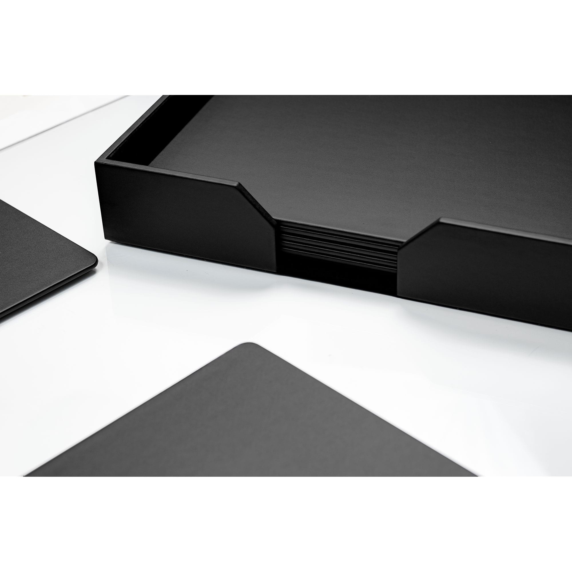 10 Seat Black Leather Conference Room Set, 17 x 14 Size Pads