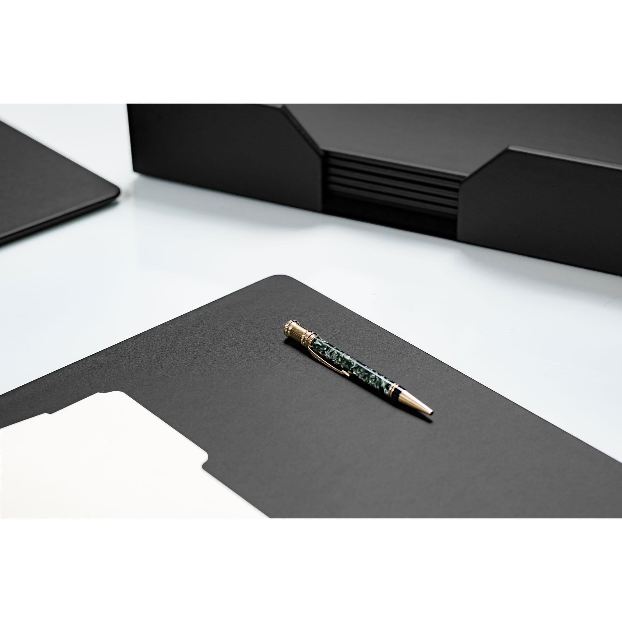 10 Seat Black Leather Conference Room Set, 17 x 14 Size Pads