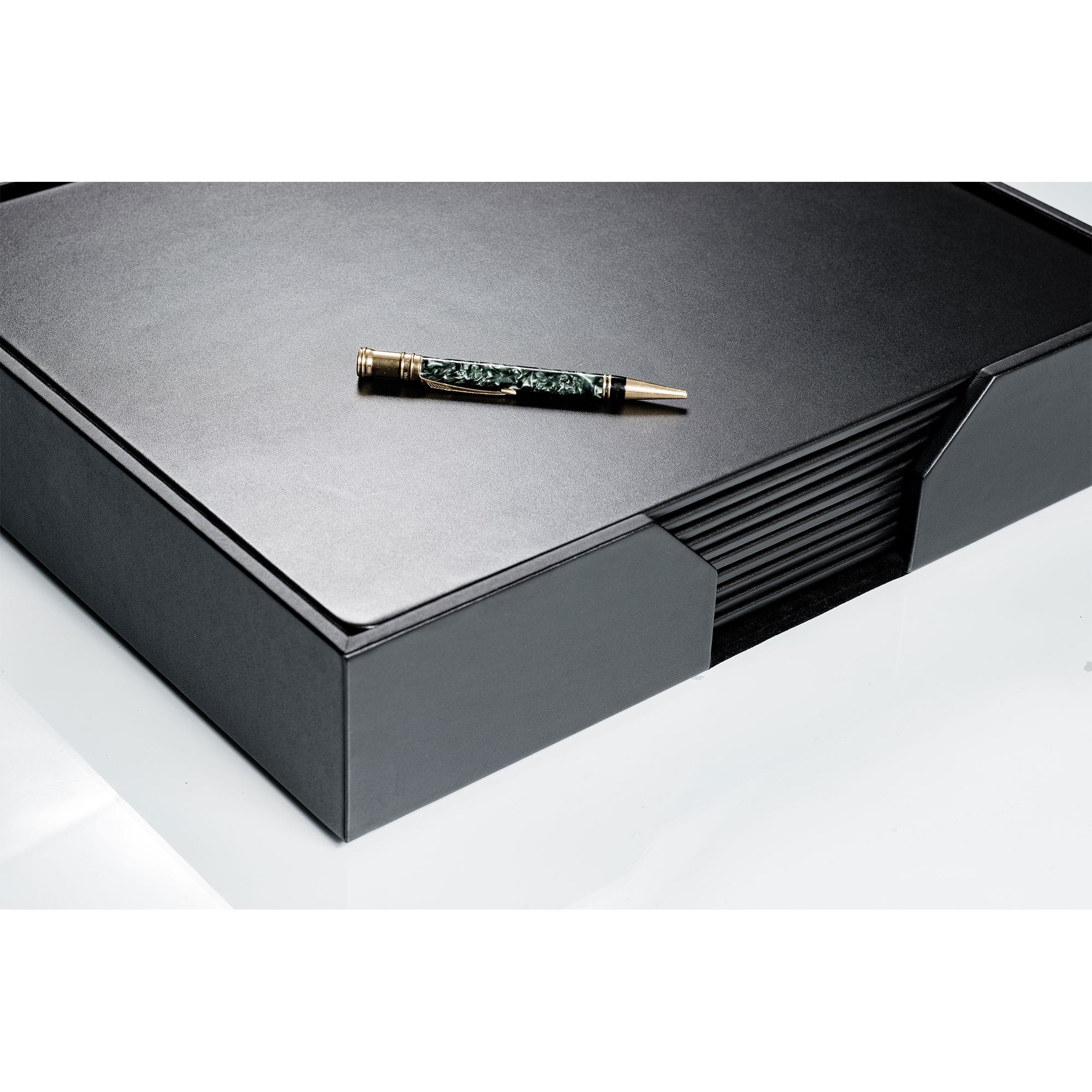 Black Leatherette 11 Piece  Conference Room Set, 17 x 14 Size Pads