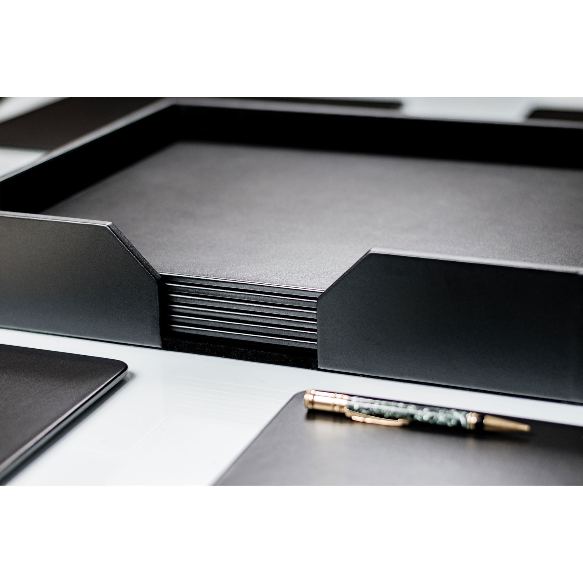 Black Leatherette 11 Piece Conference Room Set, 17 x 14 Size Pads