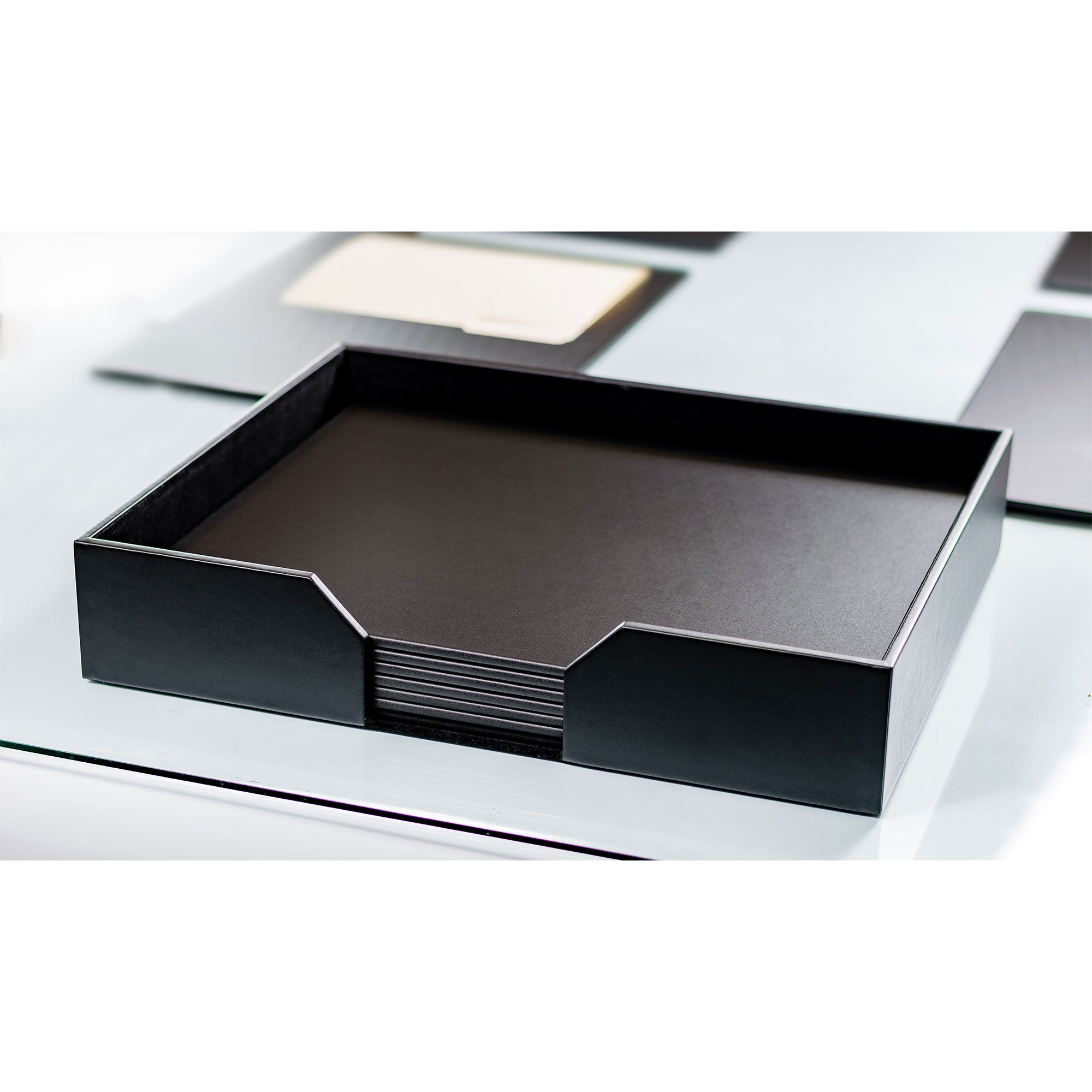 Black Leatherette 11 Piece Conference Room Set, 20 x 16 Size Pads