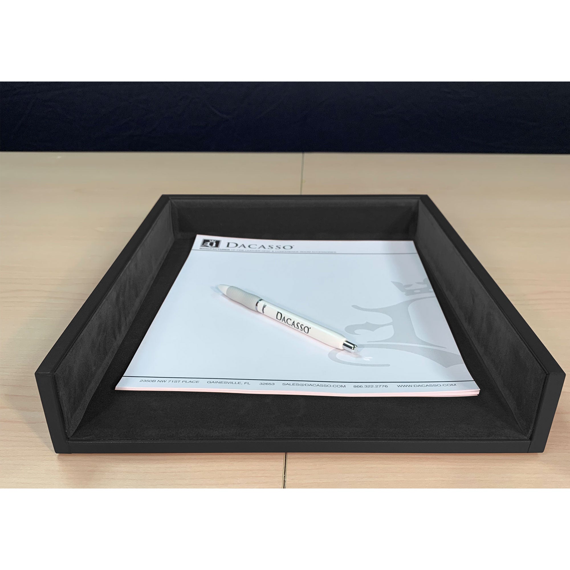 Rustic Black Leather 3-Piece Desk Set