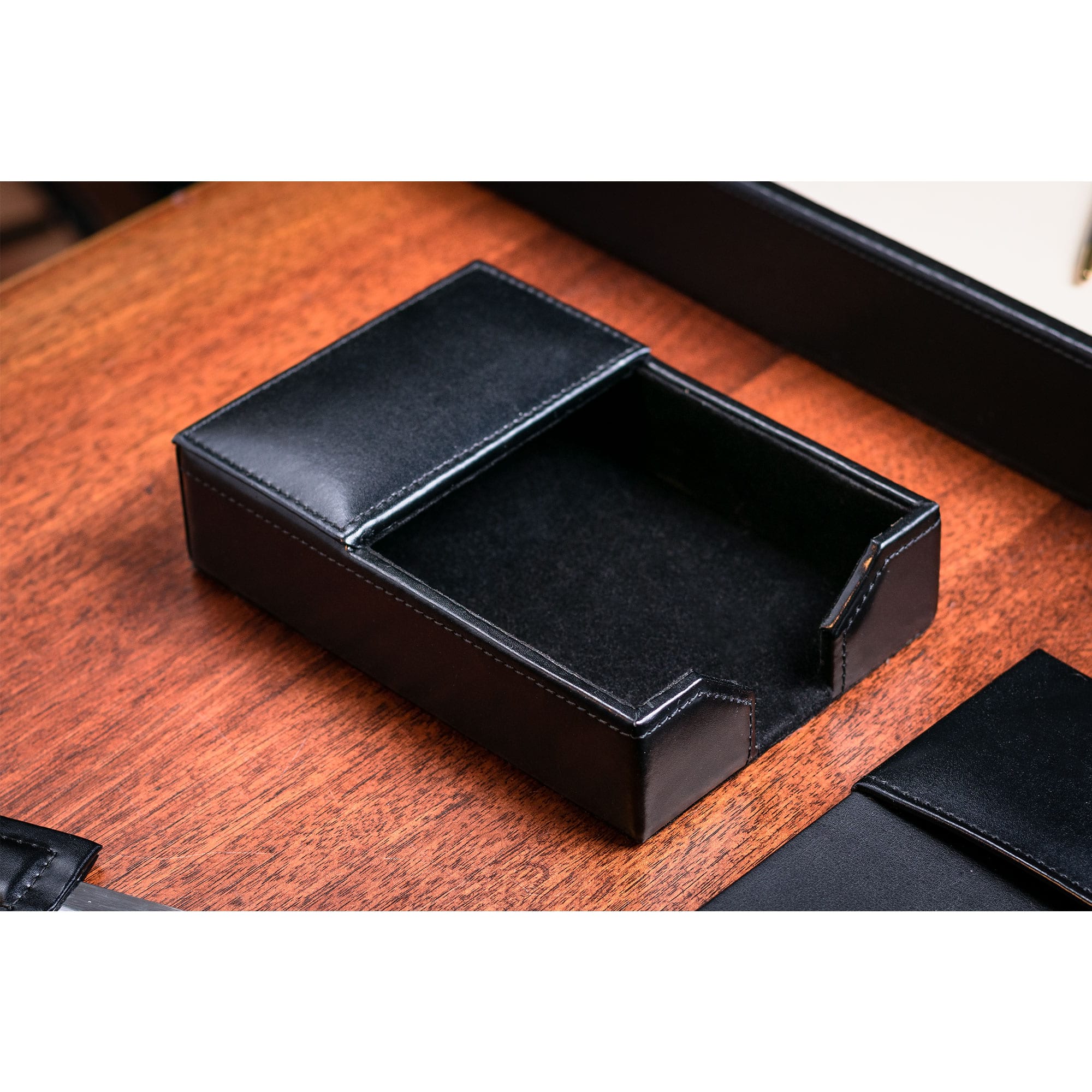 Black Bonded Leather 6-Piece Desk Set