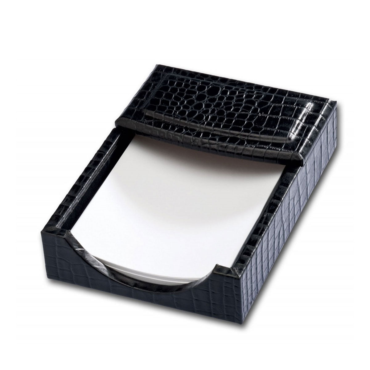 Black Crocodile Embossed Leather 10-Piece Desk Set