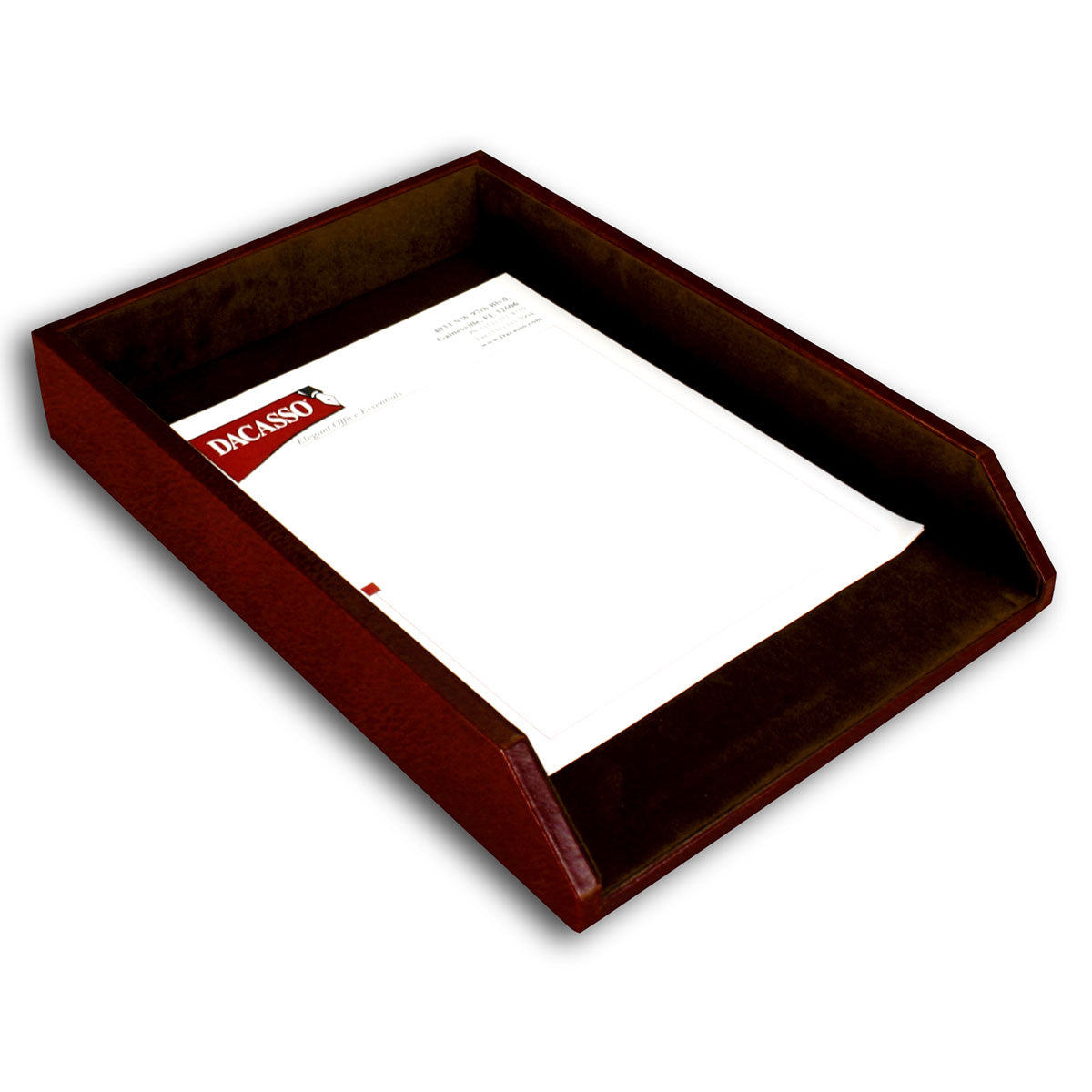 Mocha Leather 3-Piece Desk Set