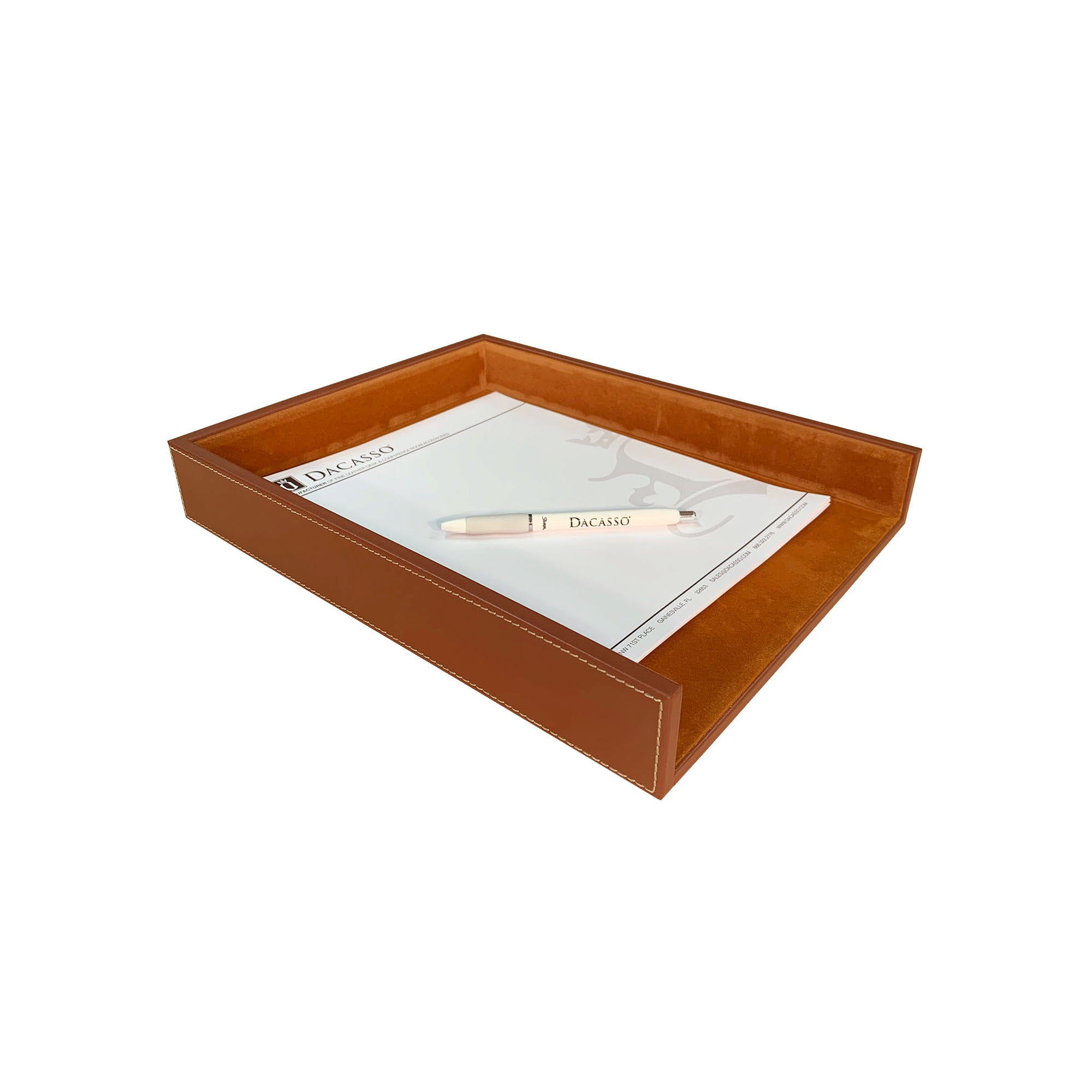 Rustic Brown Leather 3-Piece Desk Set