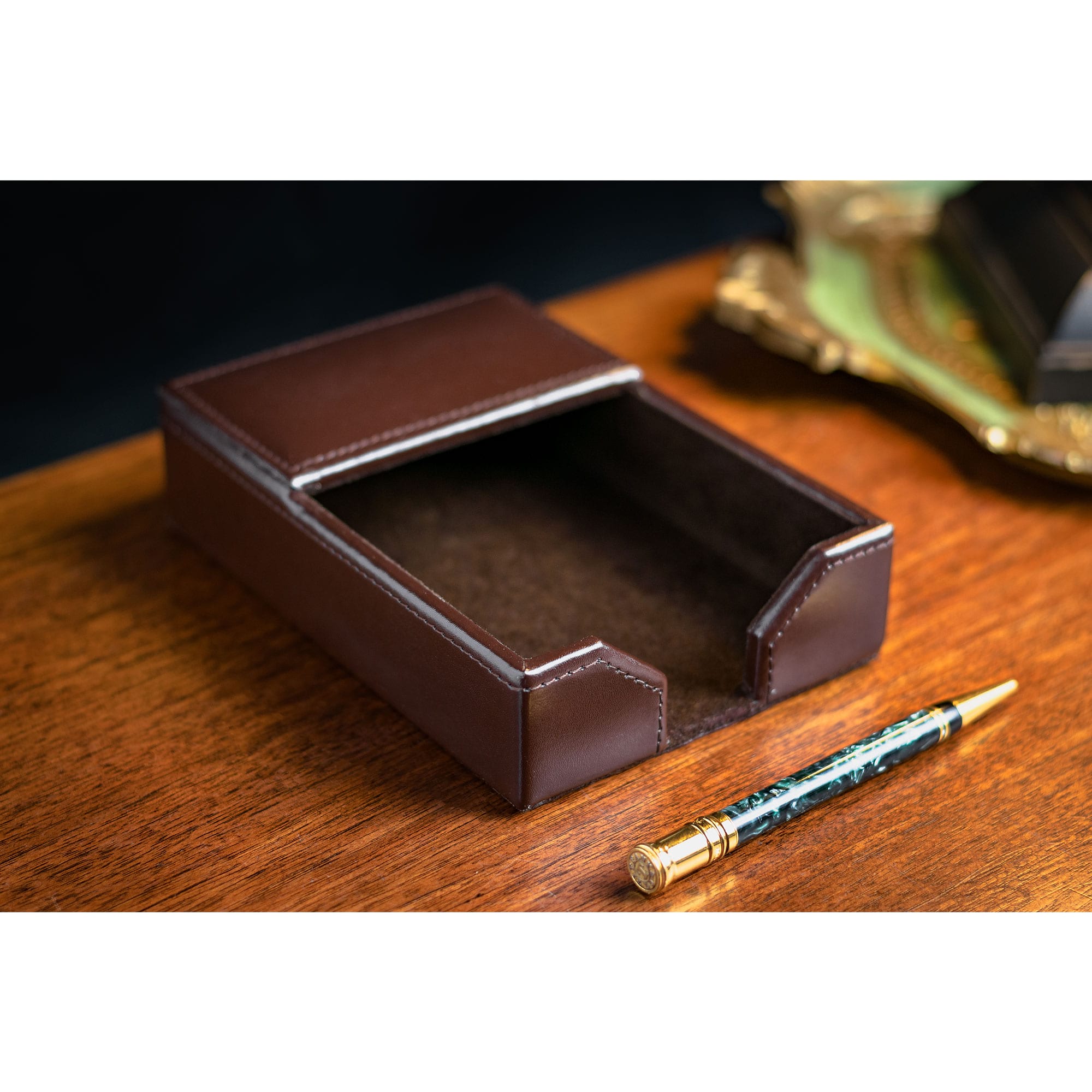 Dark Brown Bonded Leather 6-Piece Desk Set