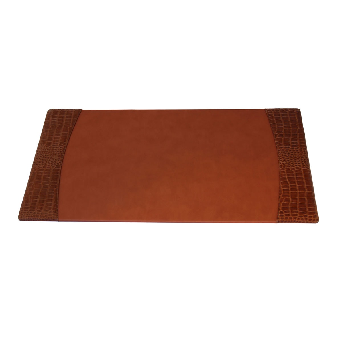 Protacini Cognac Brown Italian Crocodile Leather 3-Piece Desk Set