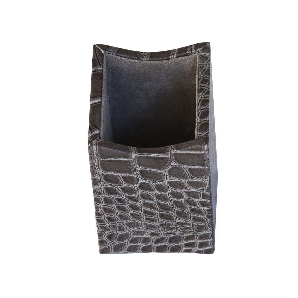 Protacini Castlerock Gray Italian Crocodile Leather 3-Piece Desk Set