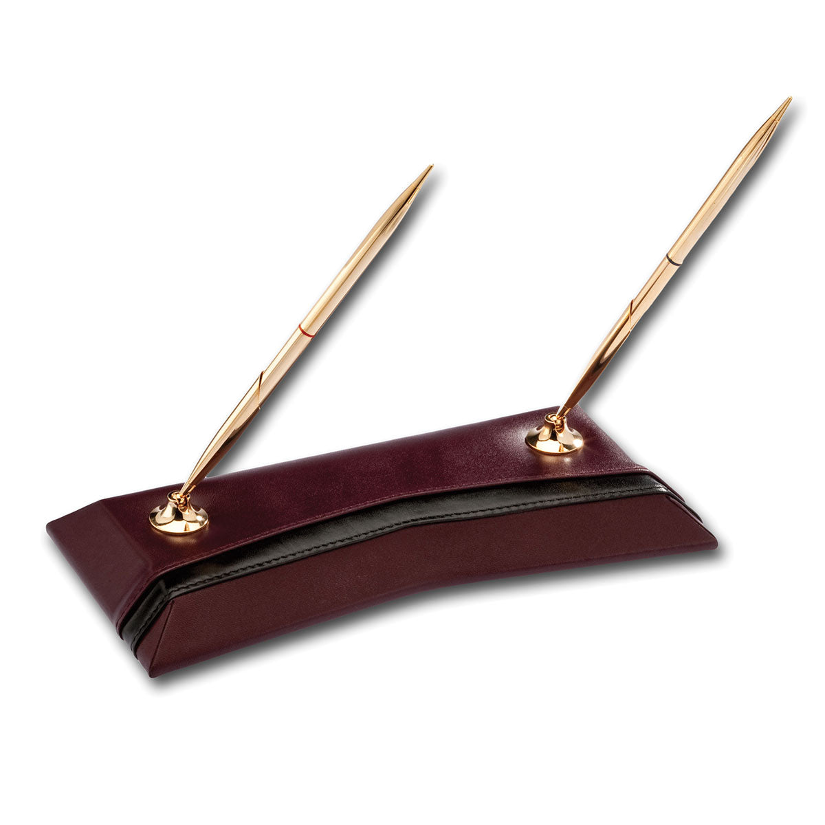 Burgundy Contemporary Leather 8-Piece Desk Set