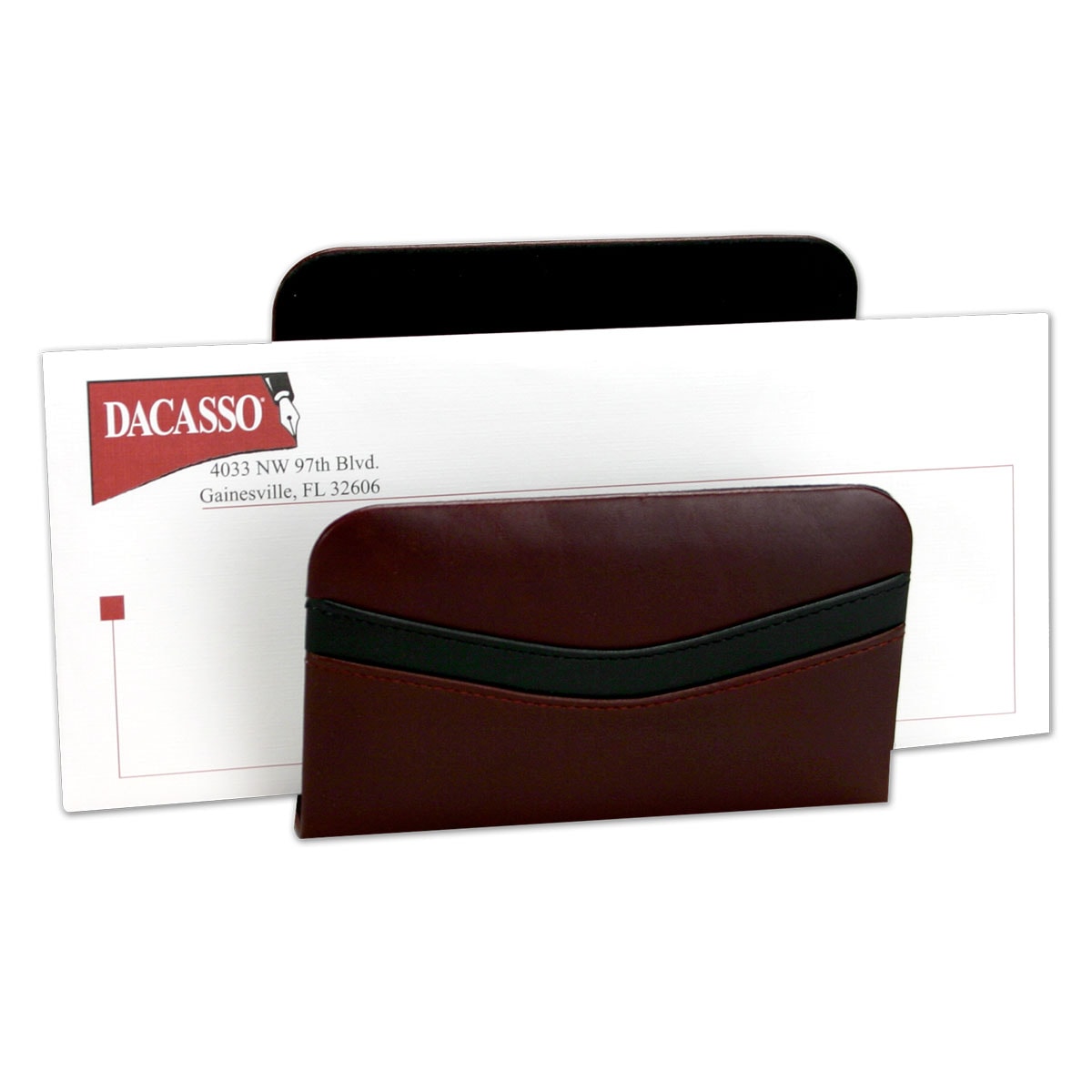 Burgundy Contemporary Leather 8-Piece Desk Set