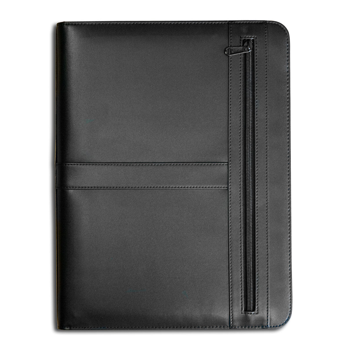 Classic Black Leather Enhanced Zip-Around Portfolio