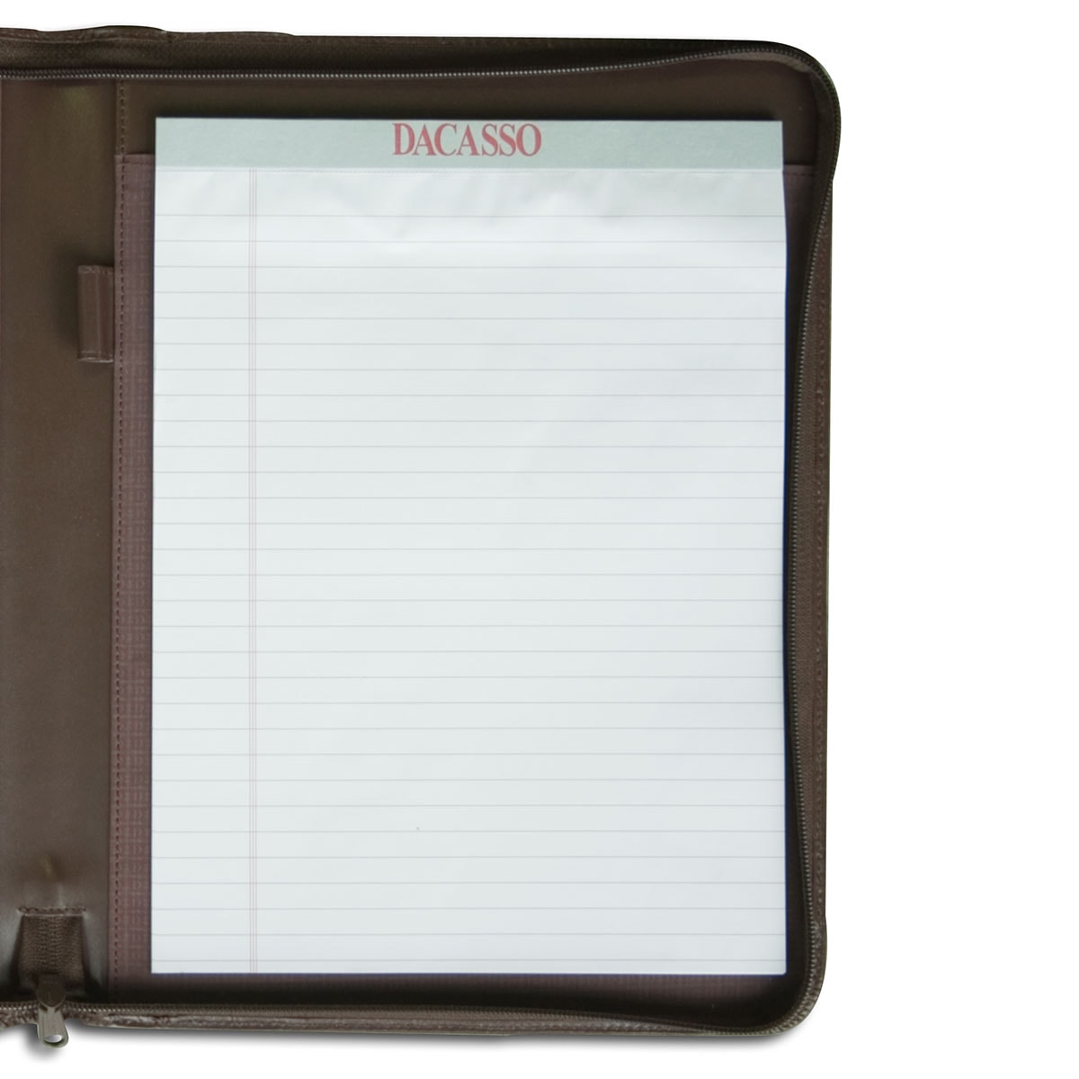 Chocolate Brown Leather Deluxe Letter-Size Zip-Around Portfolio