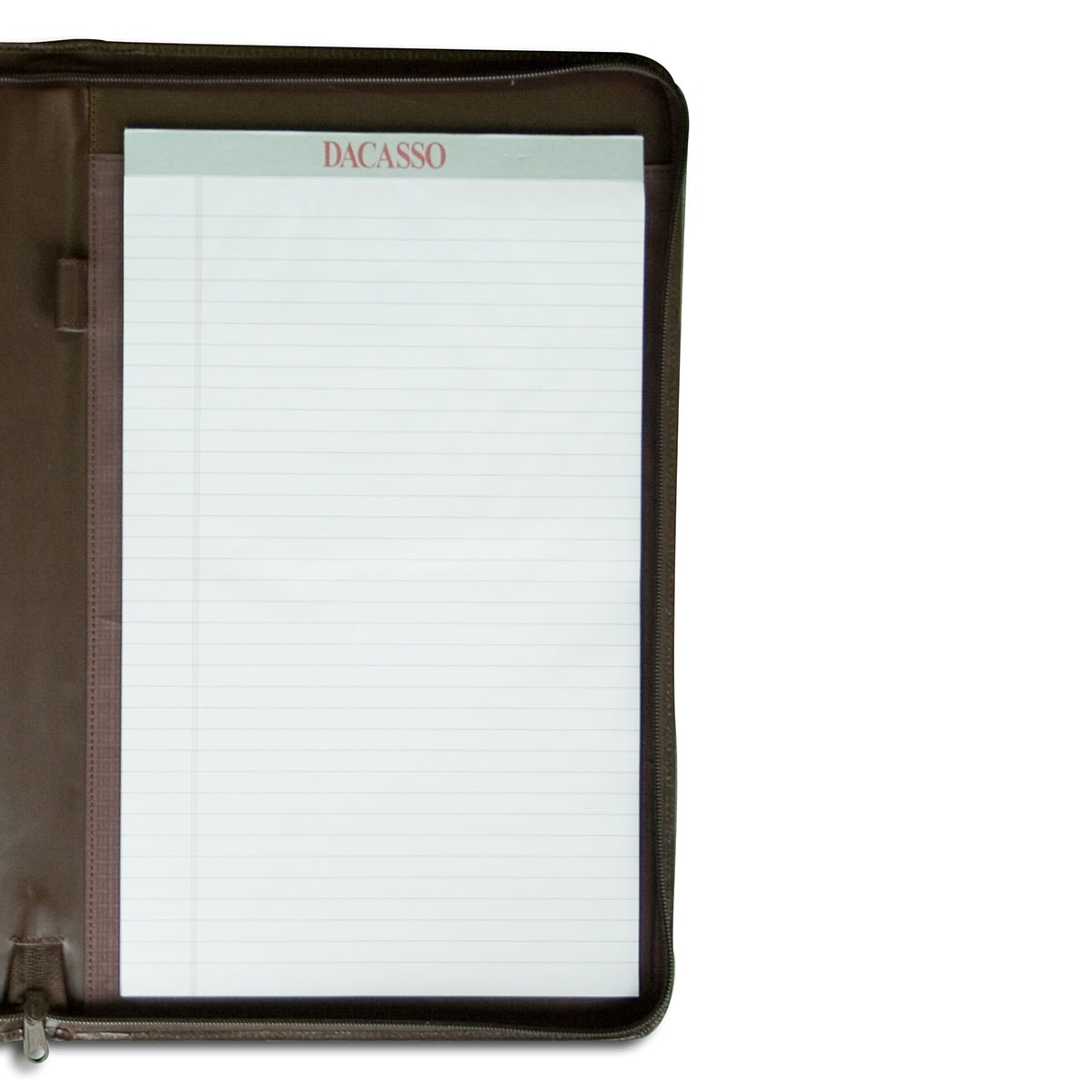 Chocolate Brown Leather Deluxe Zip-Around Portfolio - Legal Size