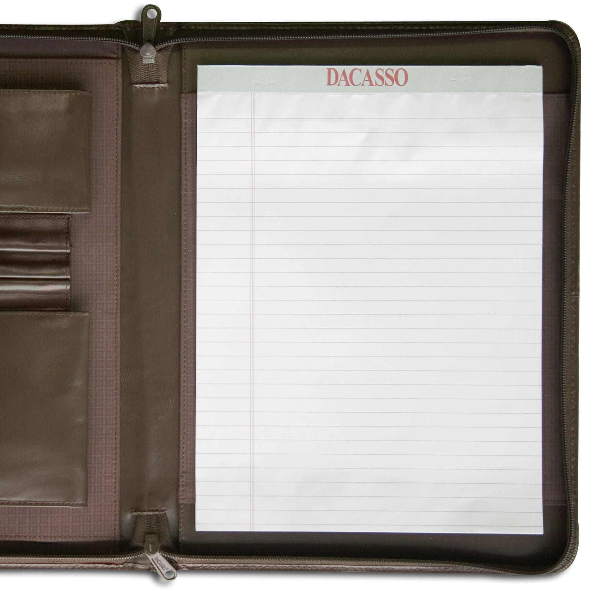 Chocolate Brown Leather Enhanced Zip-Around Portfolio