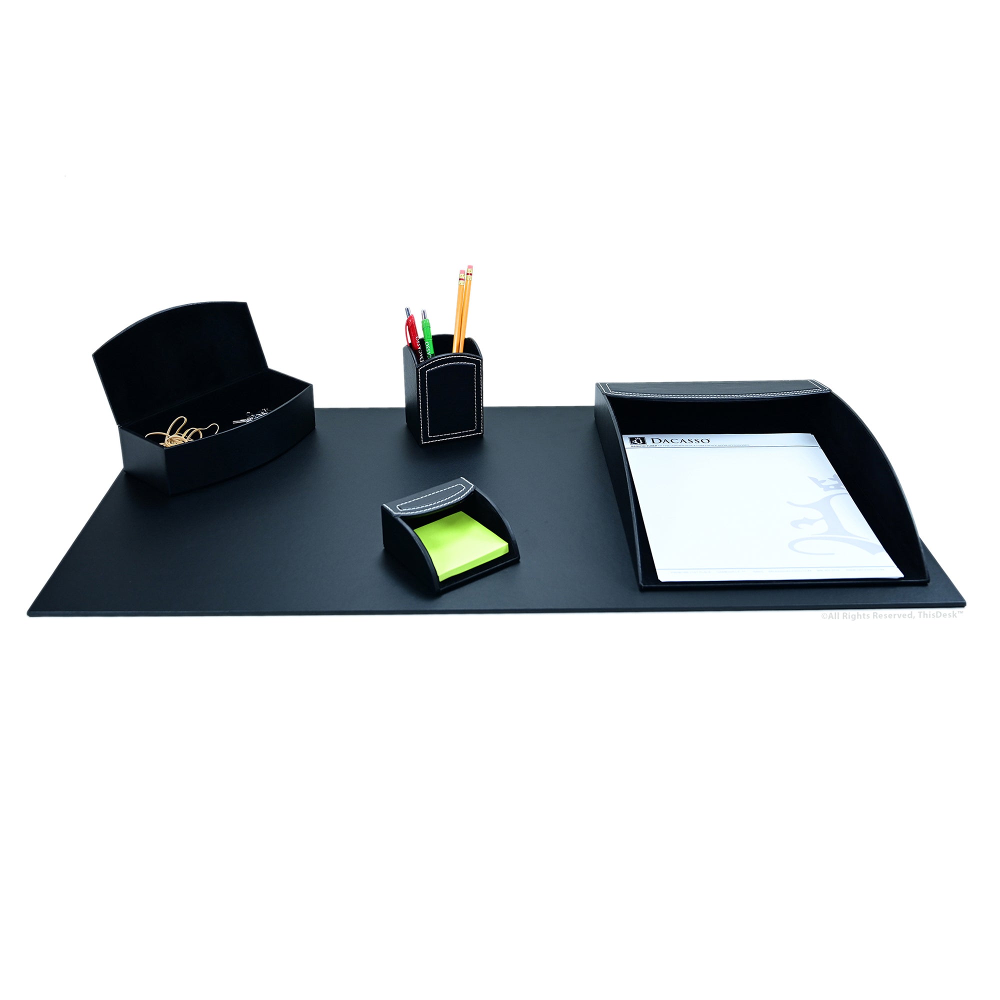 Home/Office 5pc Desk Accessory Set - Black