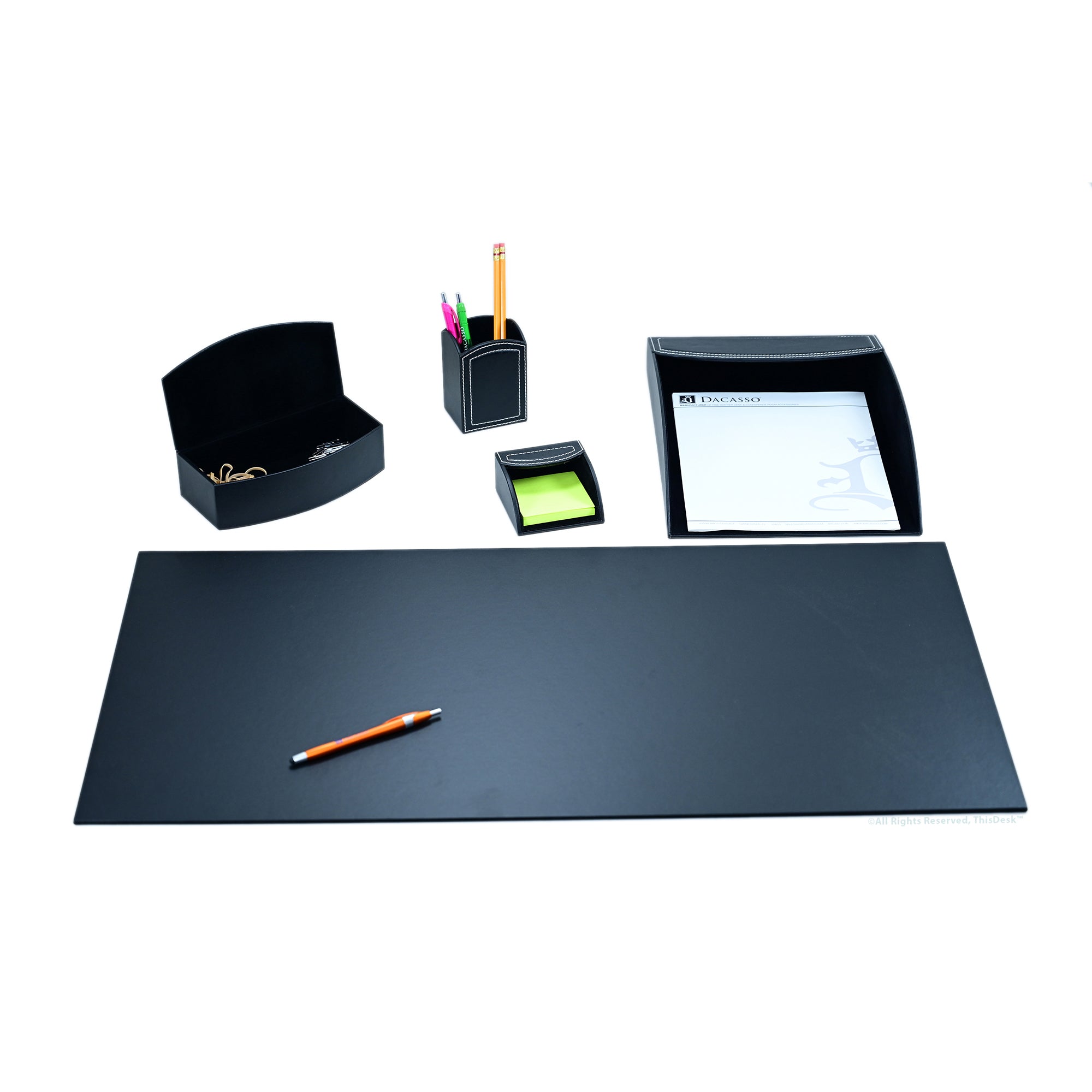 Home/Office 5pc Desk Accessory Set - Black