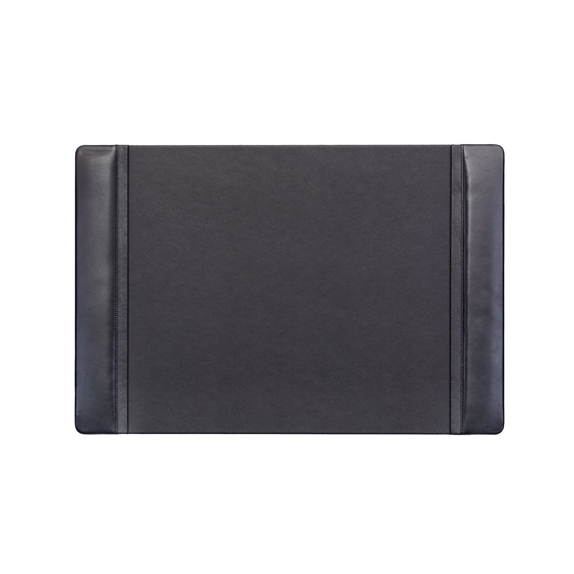 Black Leather 25.5" x 17.25" Side-Rail Desk Pad