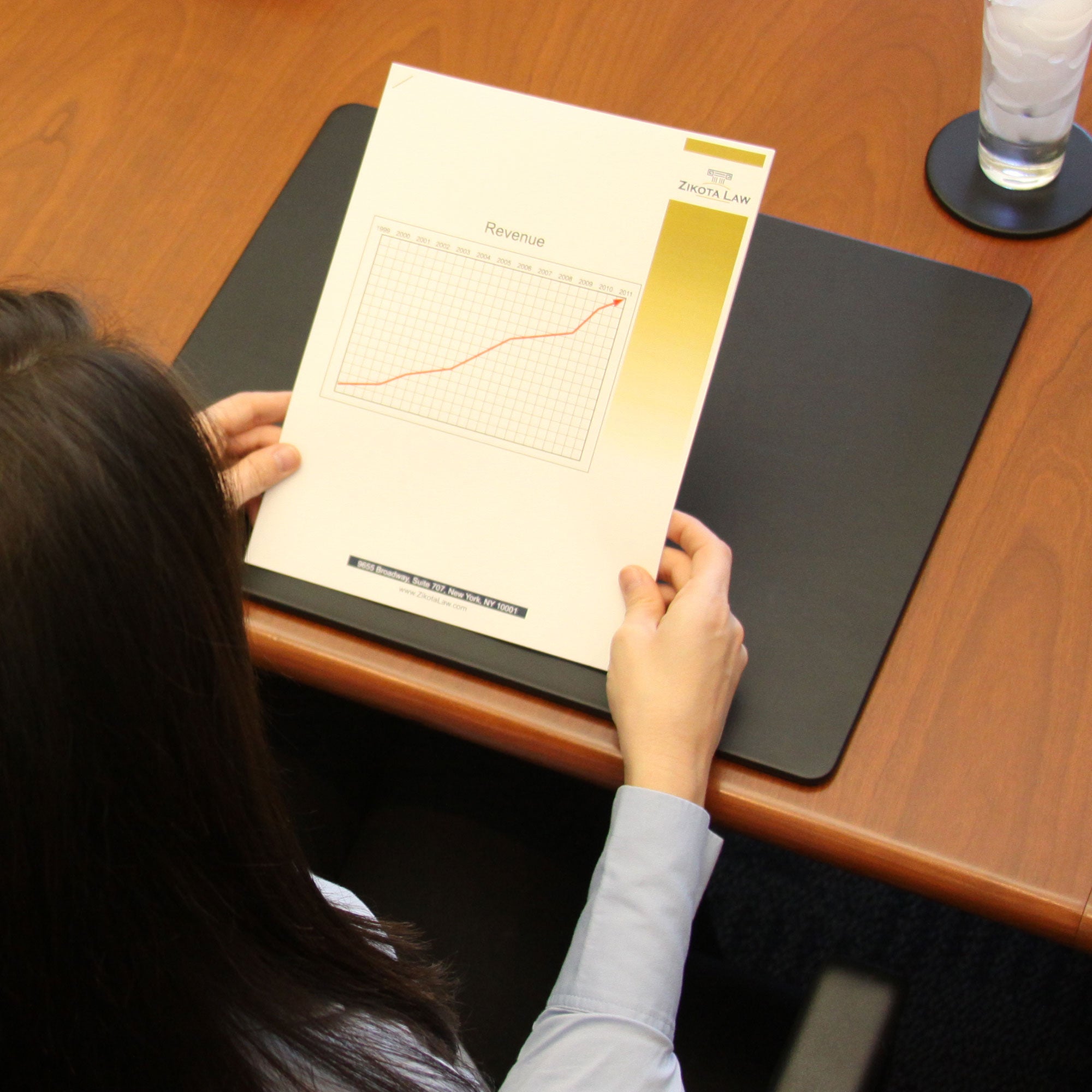 Black Leatherette 17 x 14 Conference Table Pad