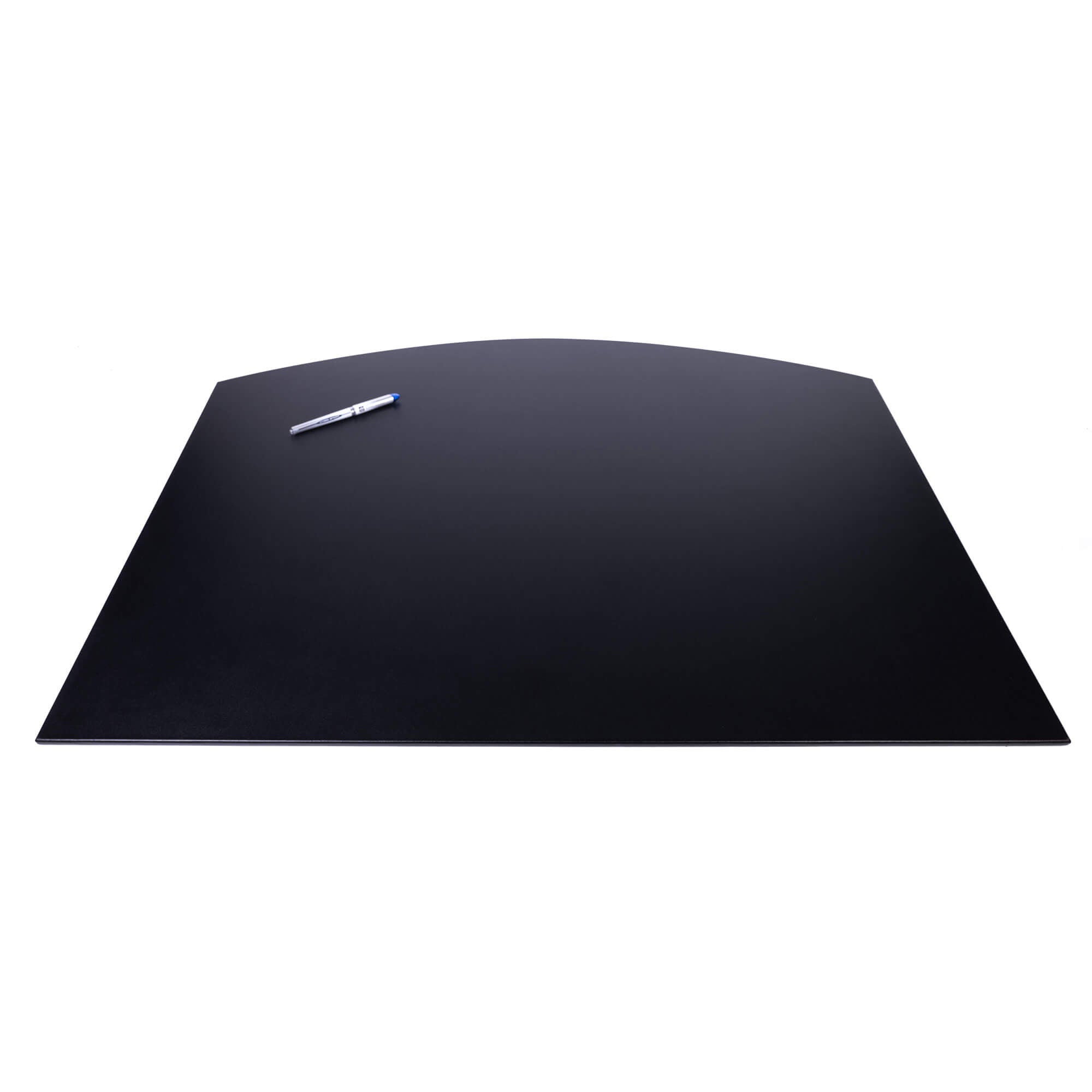 Classic Black Leather 34" x 24" Arched Desk Mat without Side-Rails