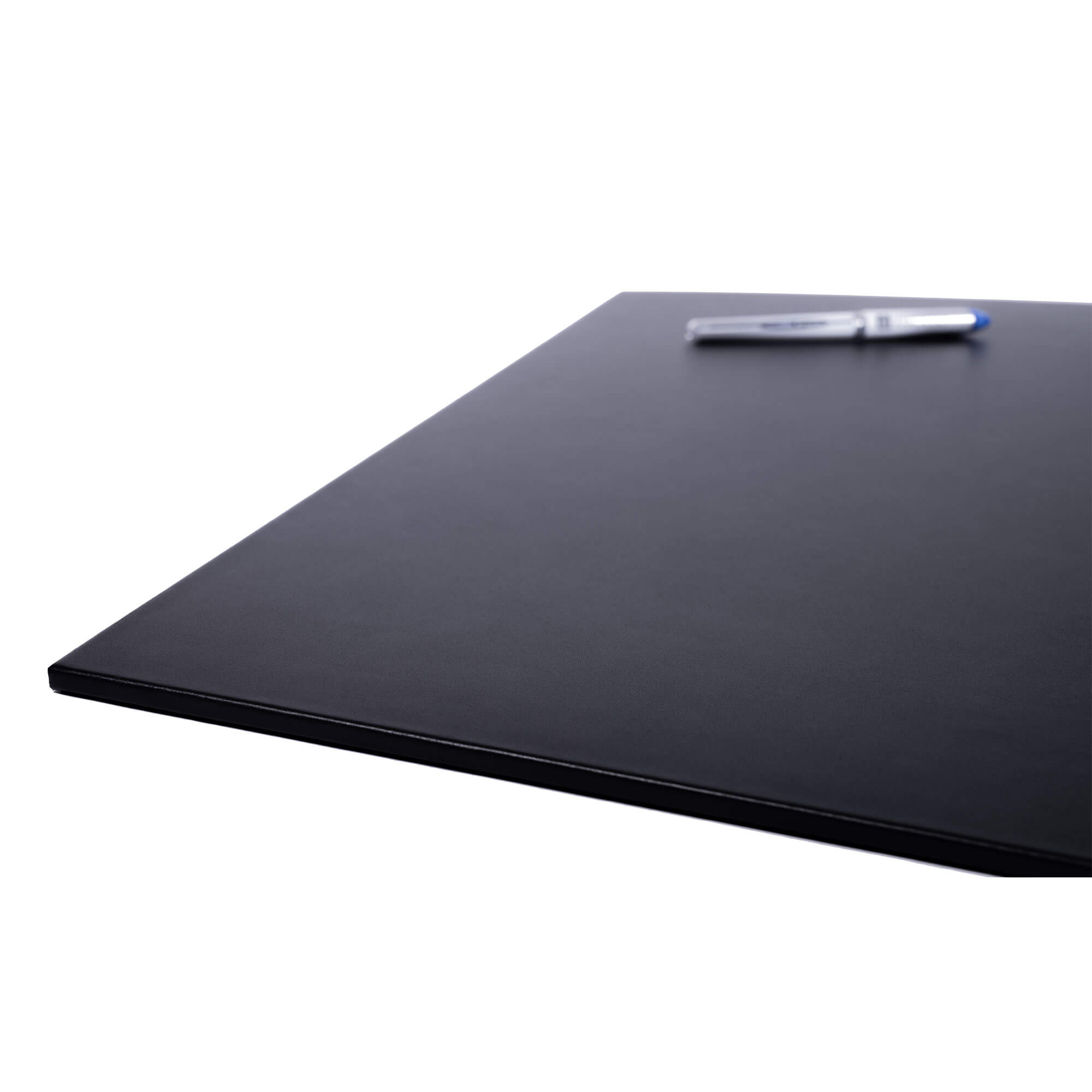 Classic Black Leather 34" x 24" Arched Desk Mat without Side-Rails