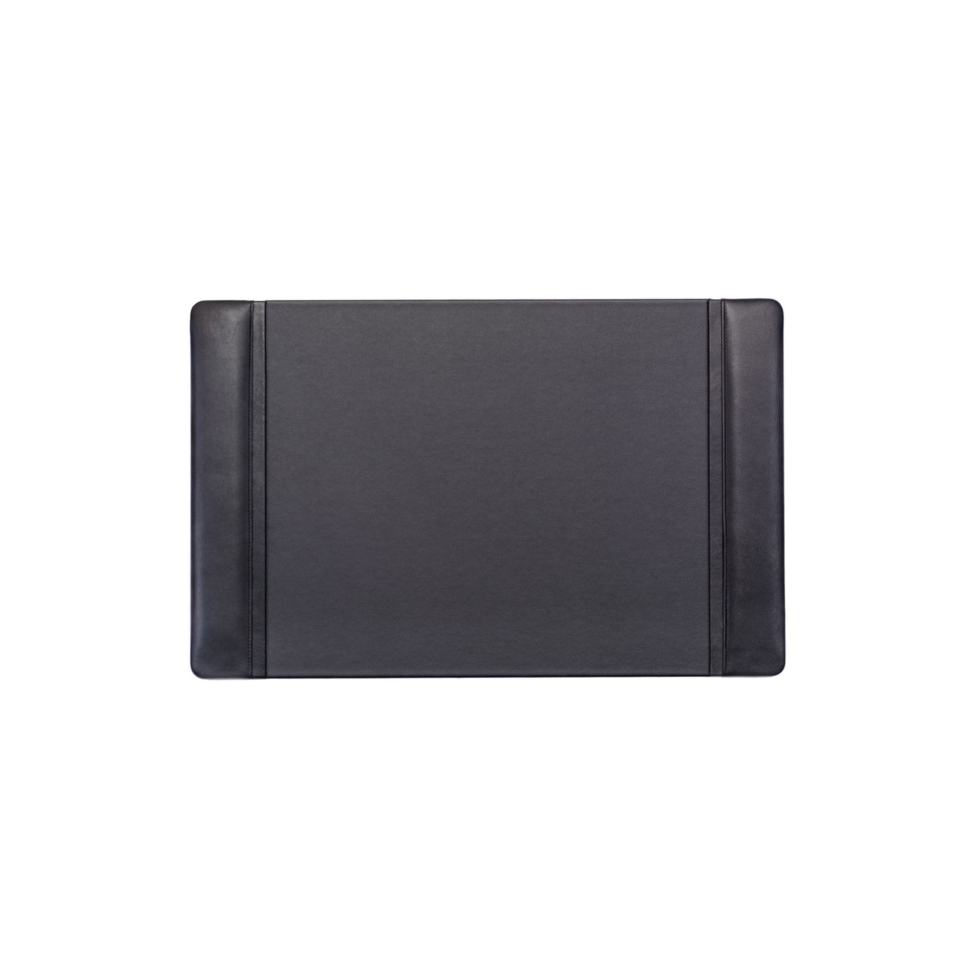 Black Leather 22" x 14" Side-Rail Desk Pad