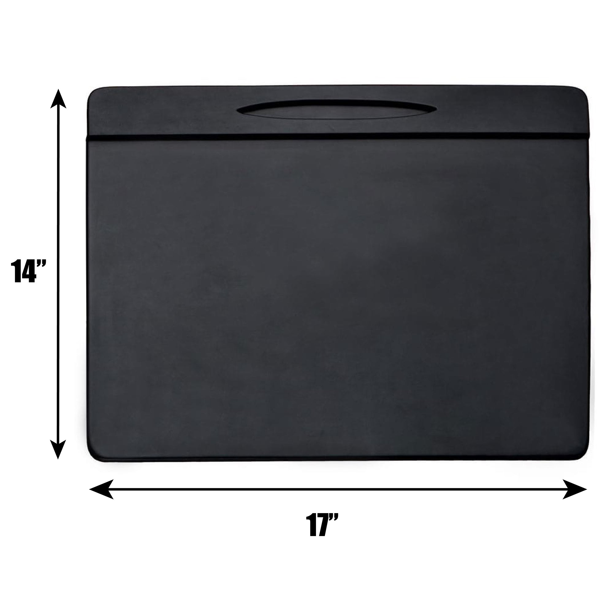 Black Leatherette Conference Pad with Top-Rail Pen Well, 17 x 14