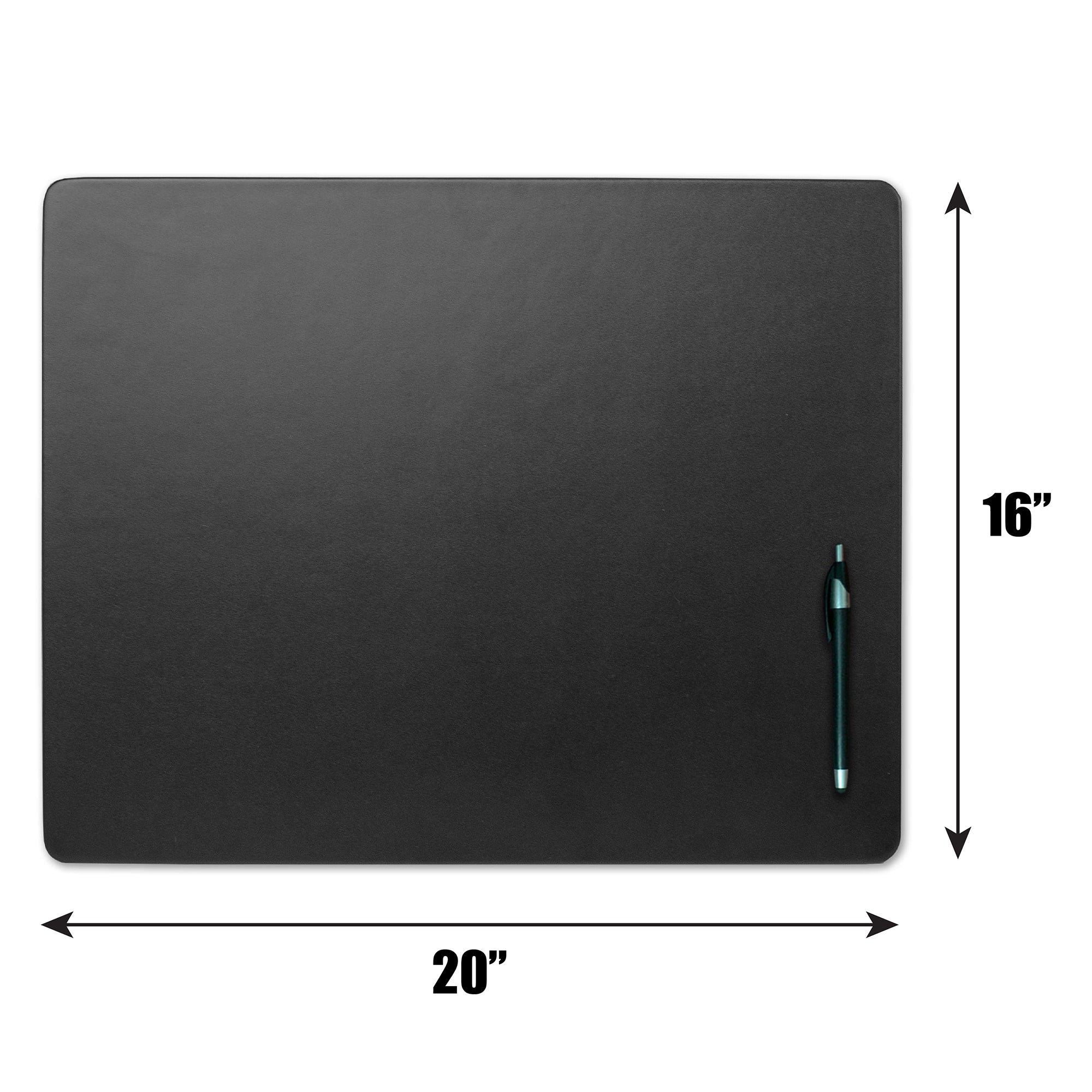 Black Leather 20 x 16 Conference Table Pad