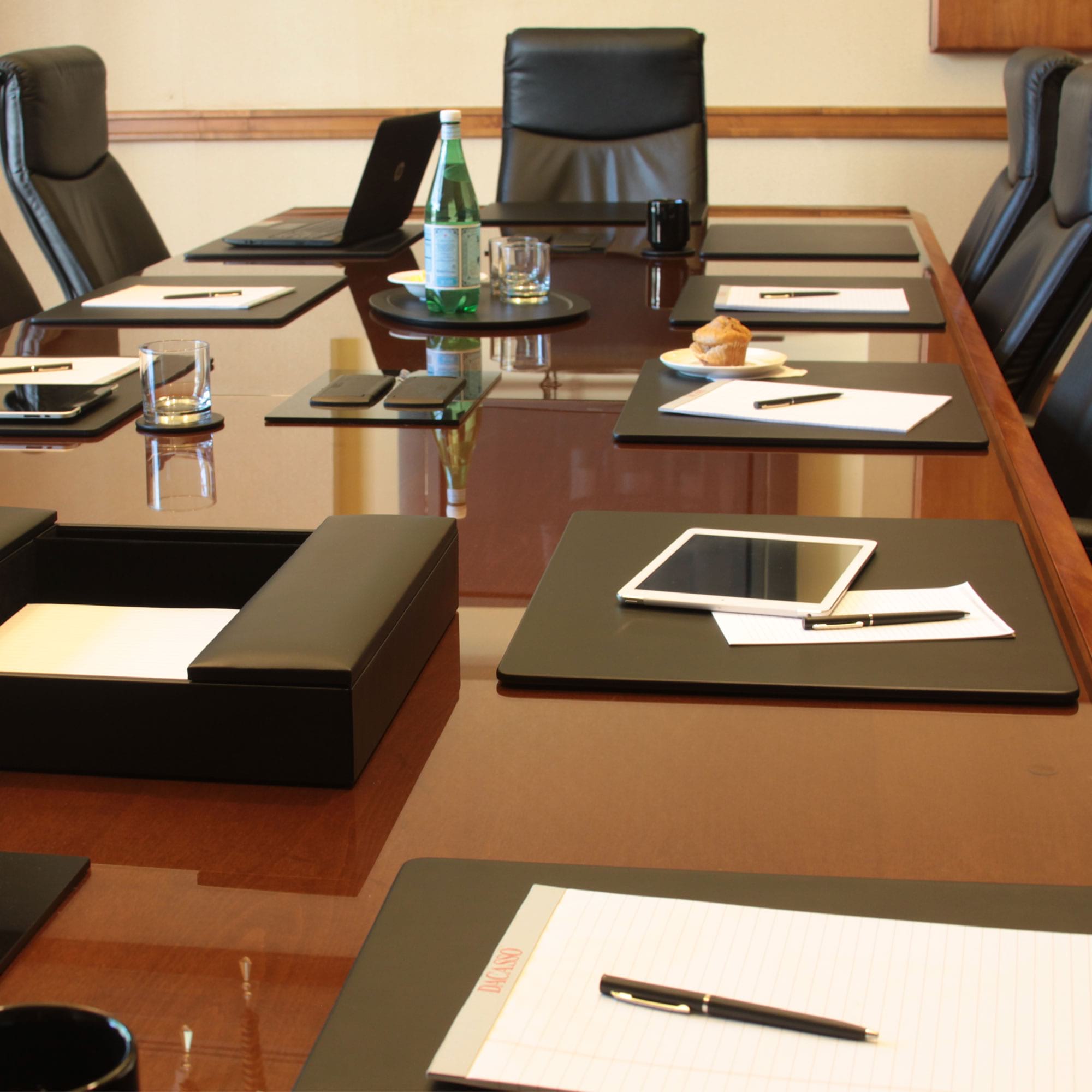Black Leather 20 x 16 Conference Table Pad