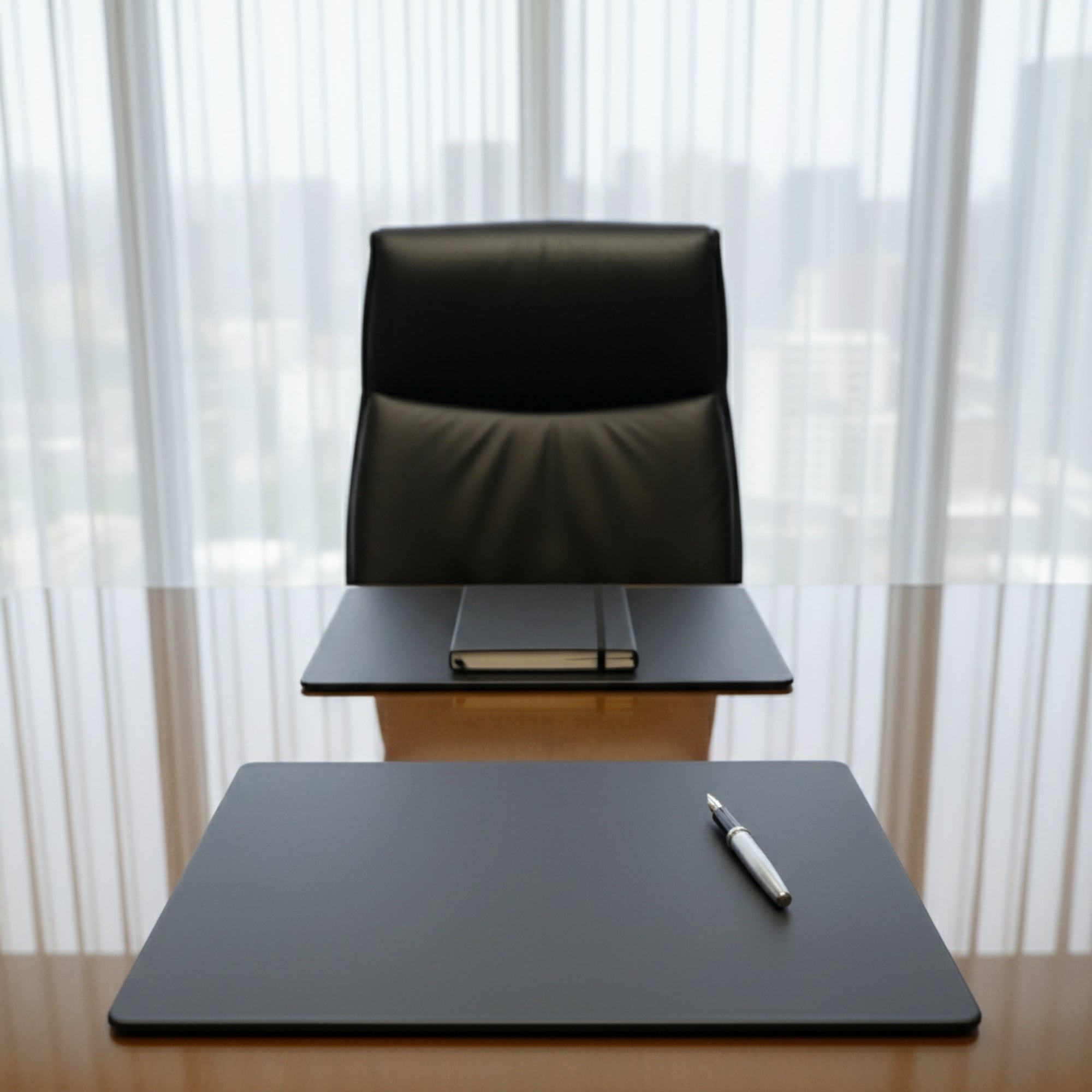 Black Leatherette 20 x 16 Conference Table Pad