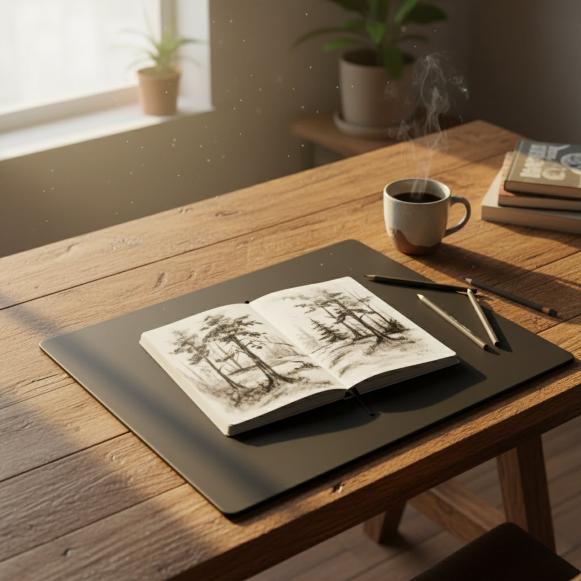Black Leatherette 20 x 16 Conference Table Pad