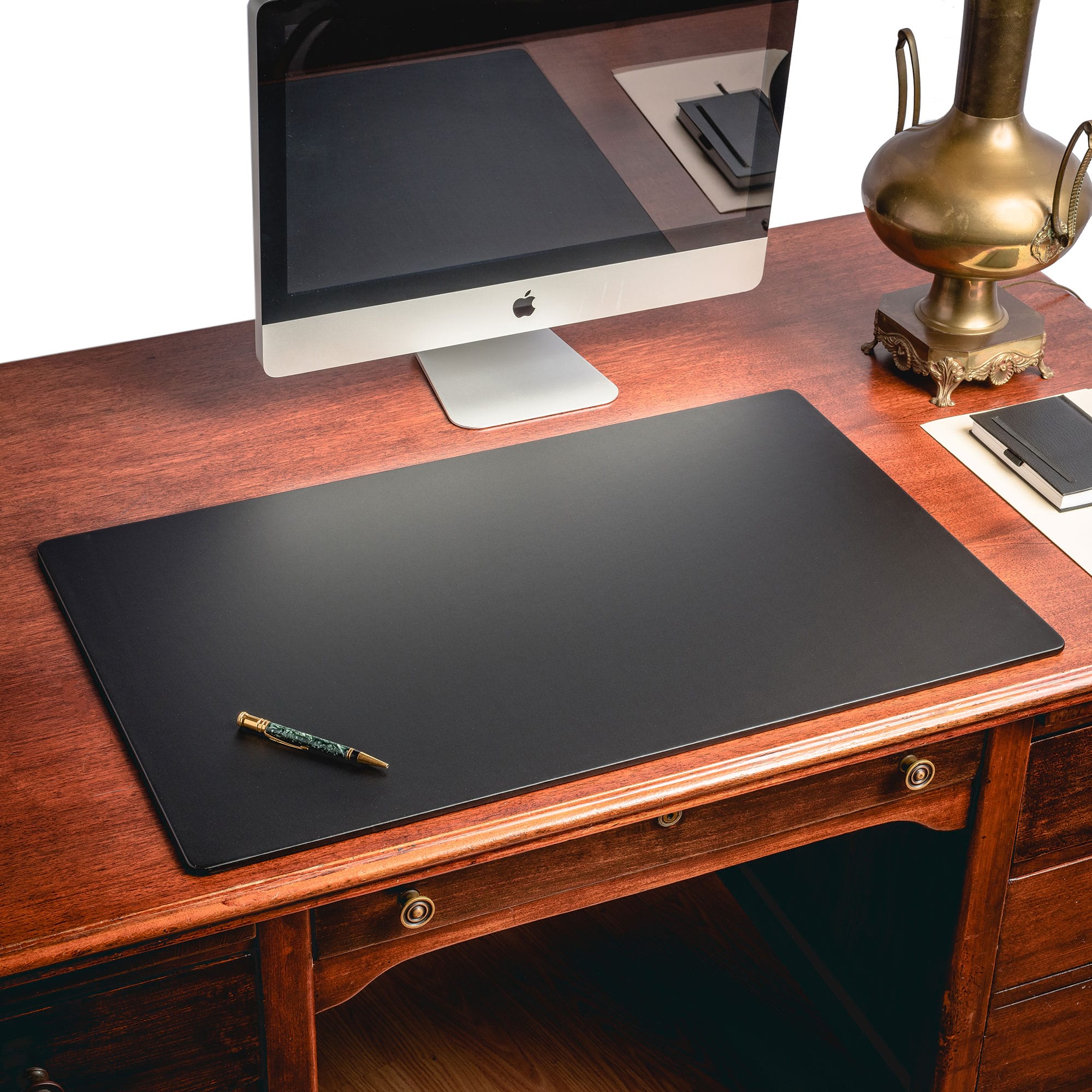 Black Leatherette 34" x 20" Desk Mat without Rails