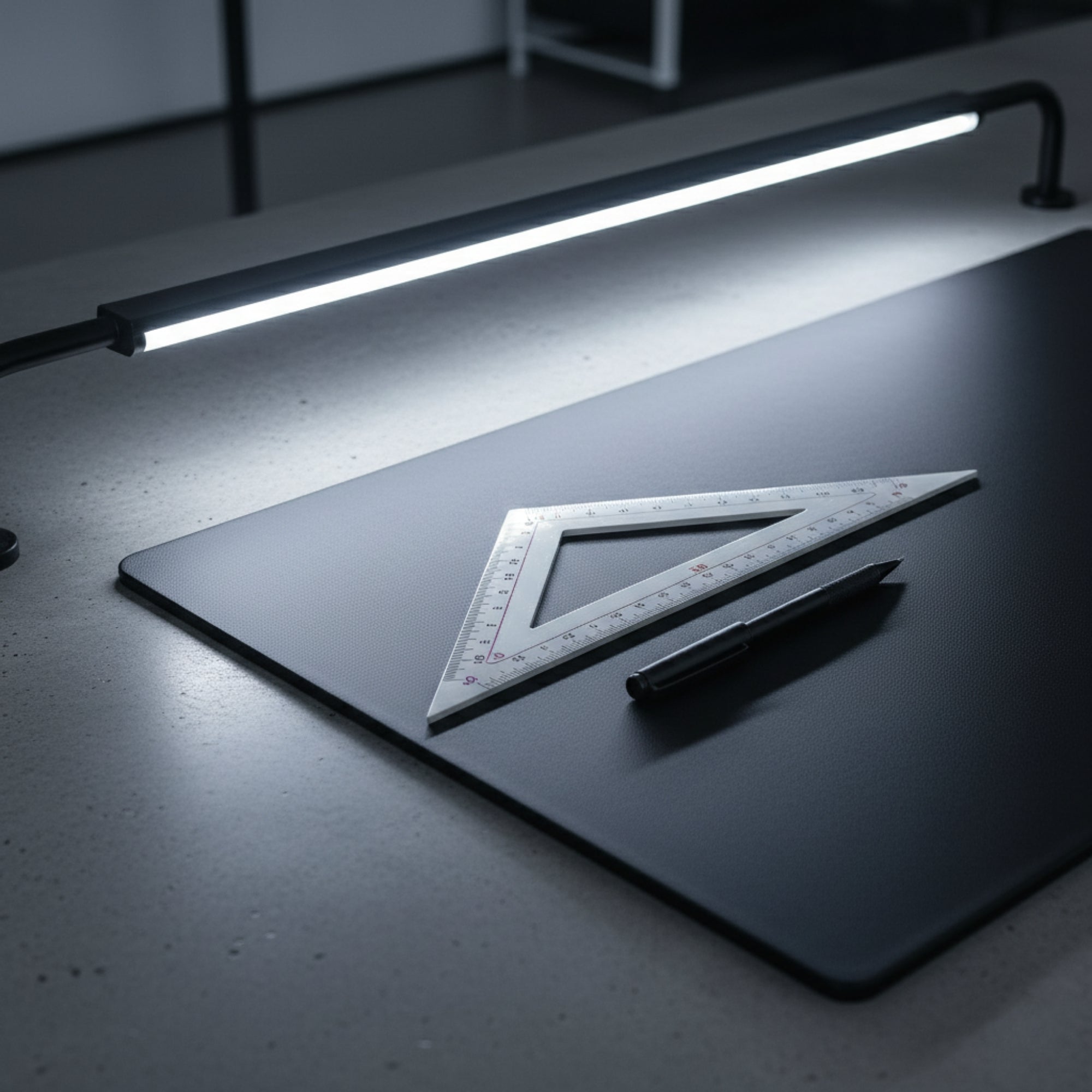 Black Leatherette 34" x 20" Desk Mat without Rails